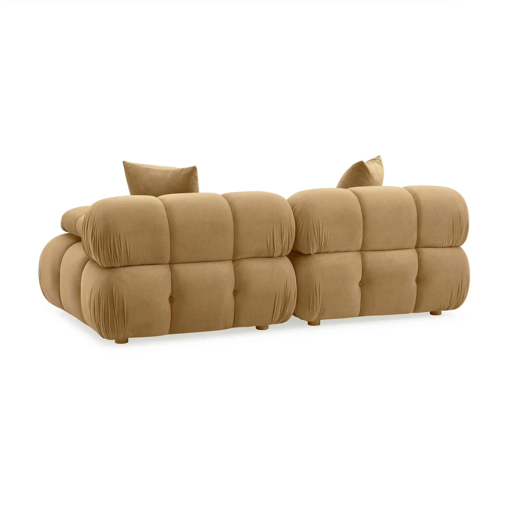 Calliope Cafe Au Lait Performance Velvet Modular Loveseat - Image 4