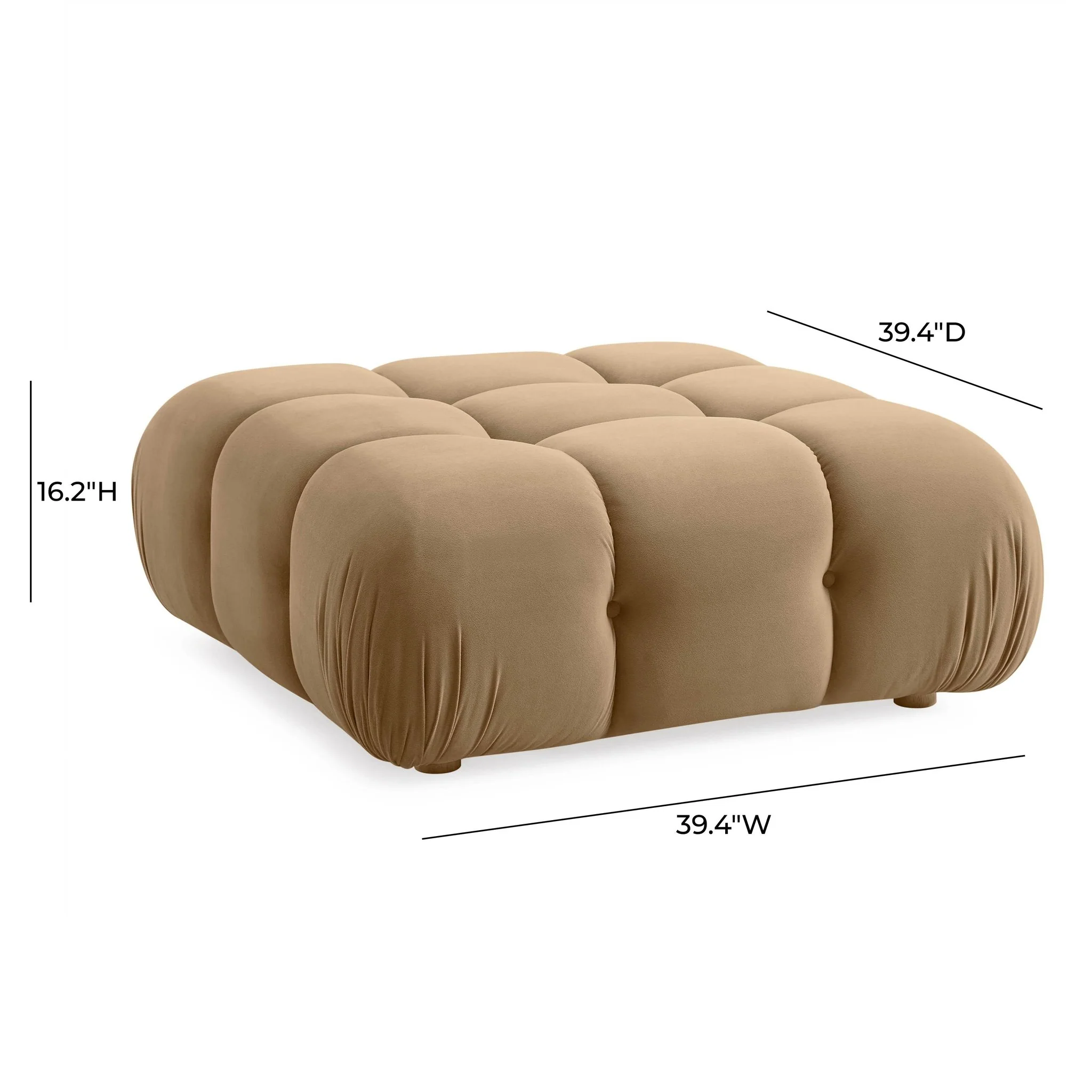 Calliope Cafe Au Lait Performance Velvet Modular Ottoman - Image 5