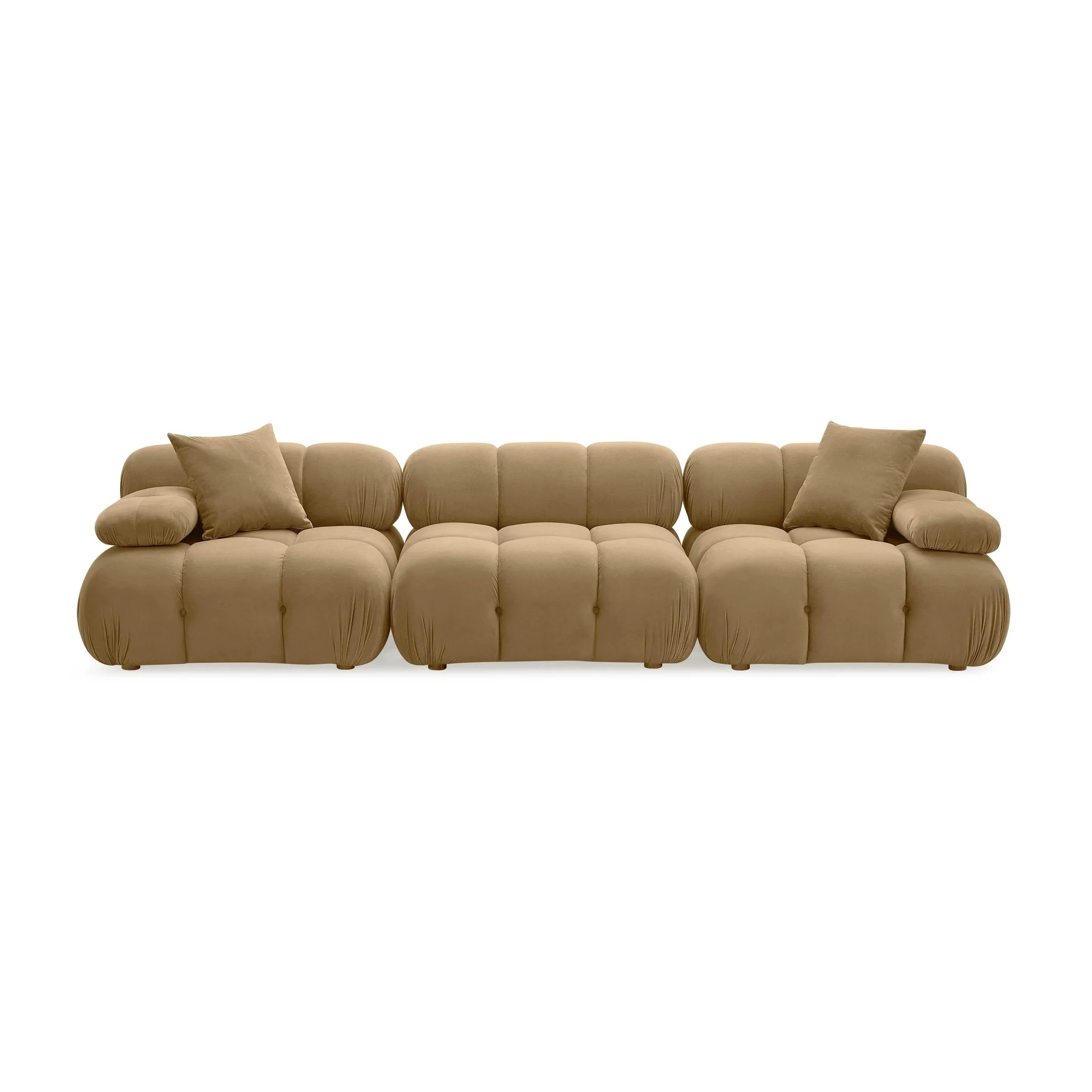 Calliope Cafe Au Lait Performance Velvet Modular Sofa - Image 3