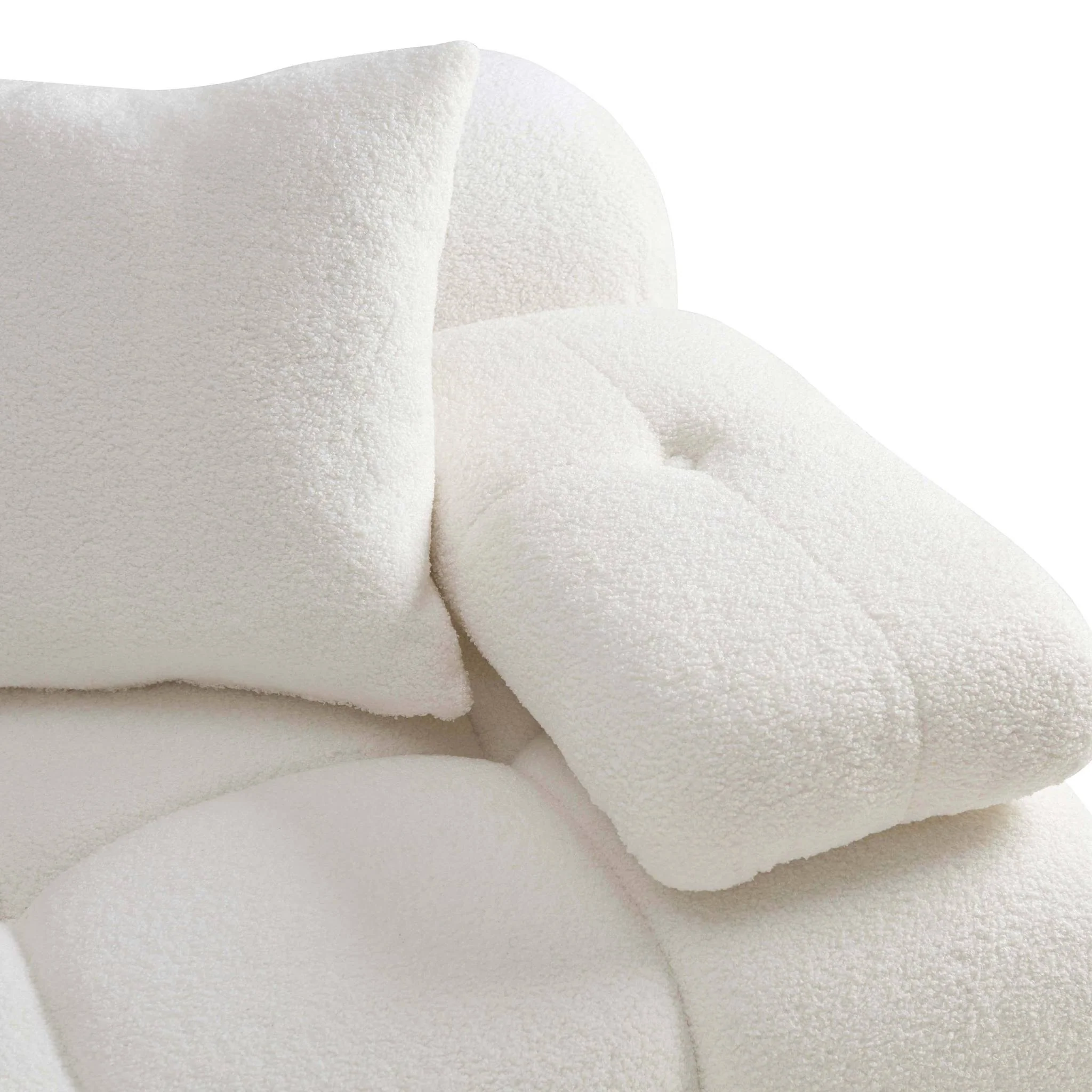 Calliope Cream Vegan Shearling 4-piece Modular Sectional - Image 6