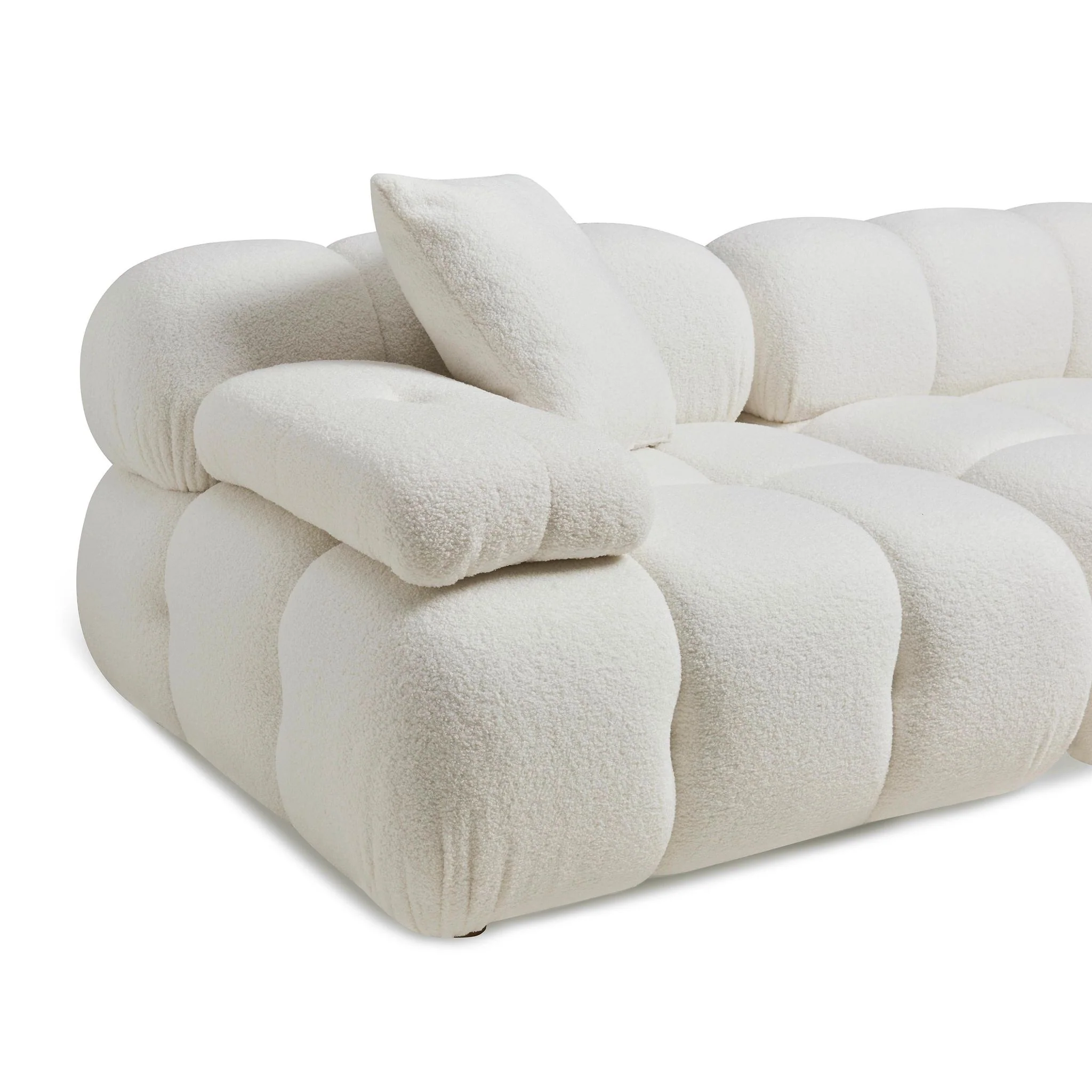 Calliope Cream Vegan Shearling 4-piece Modular Sectional - Image 7