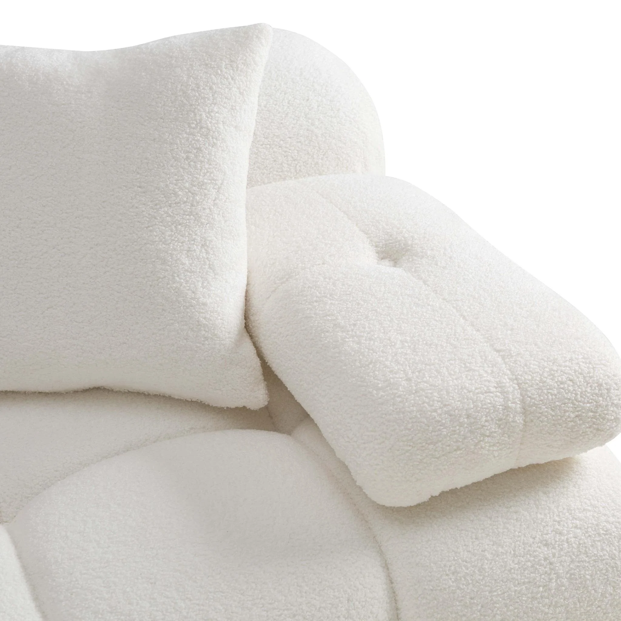 Calliope Cream Vegan Shearling 6-piece Modular U-Sectional - Image 4
