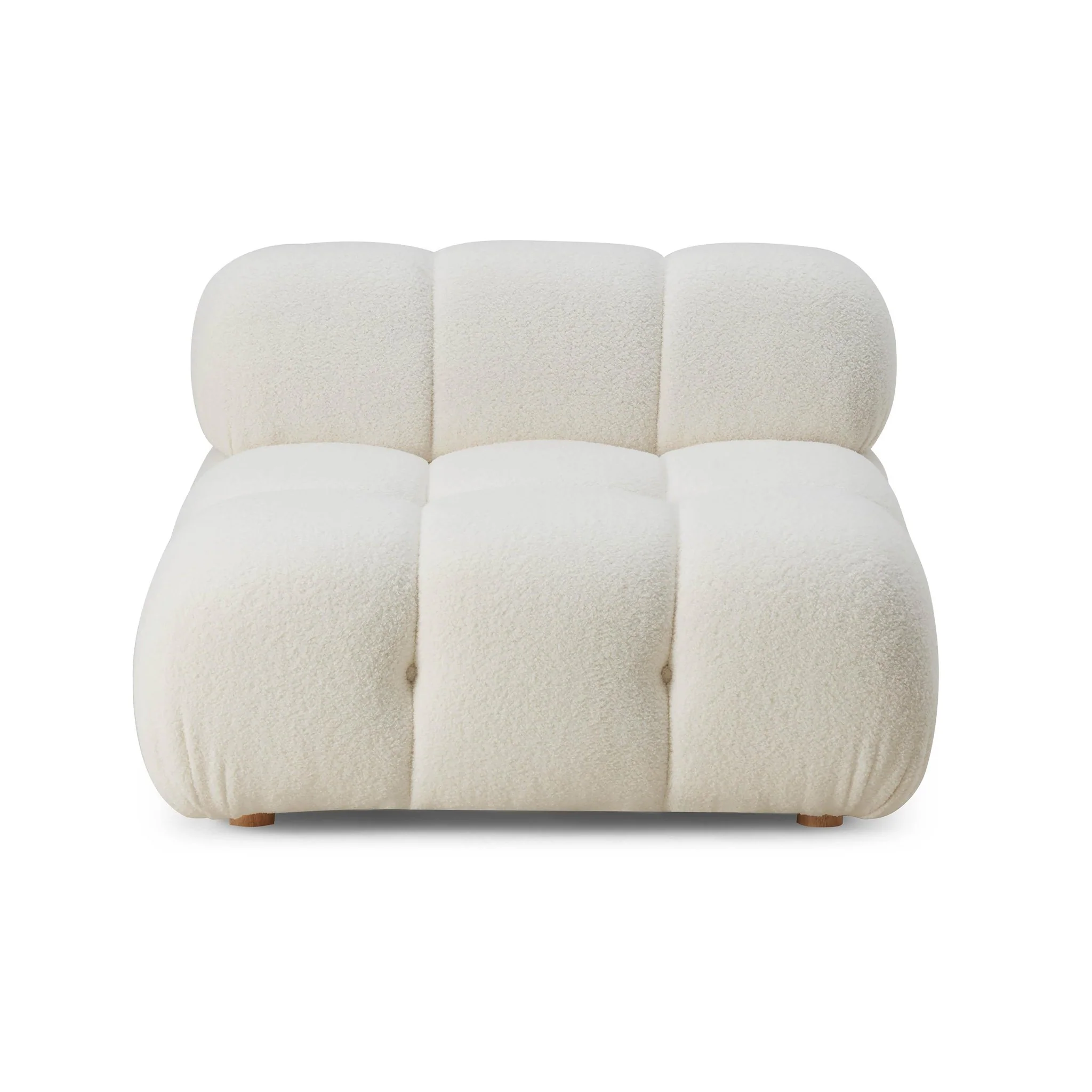 Calliope Cream Vegan Shearling Modular Armless Chair - Image 3
