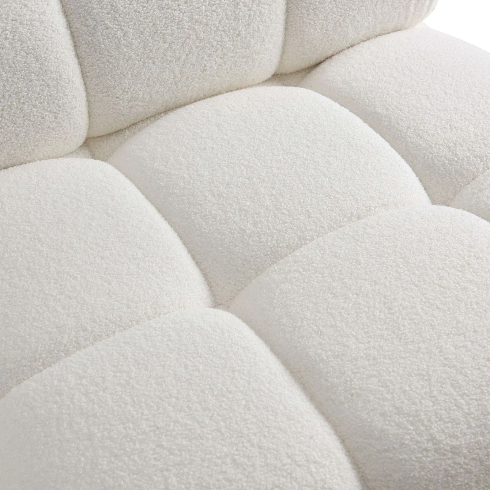 Calliope Cream Vegan Shearling Modular Armless Chair - Image 5