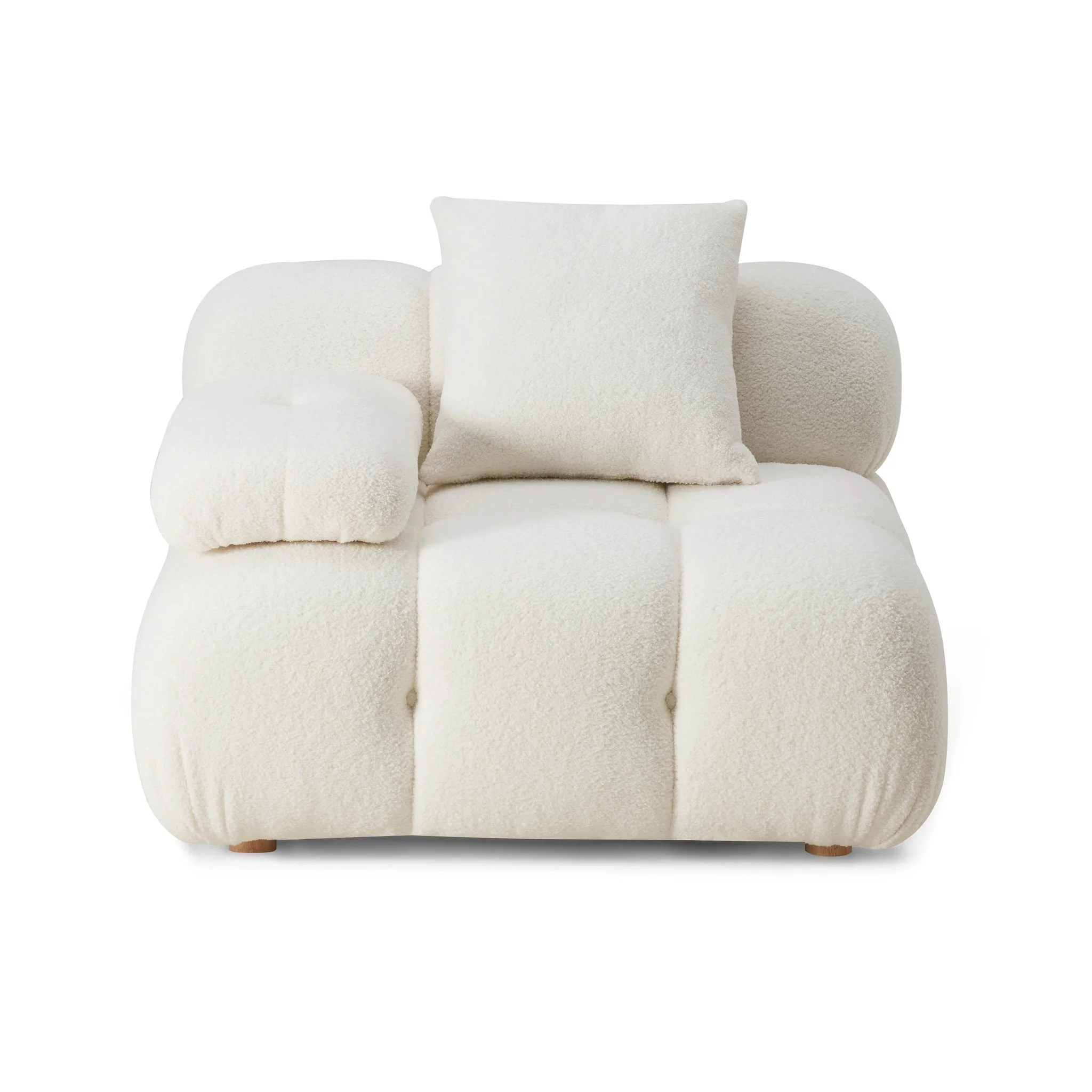 Calliope Cream Vegan Shearling Modular Corner Chair - Image 3