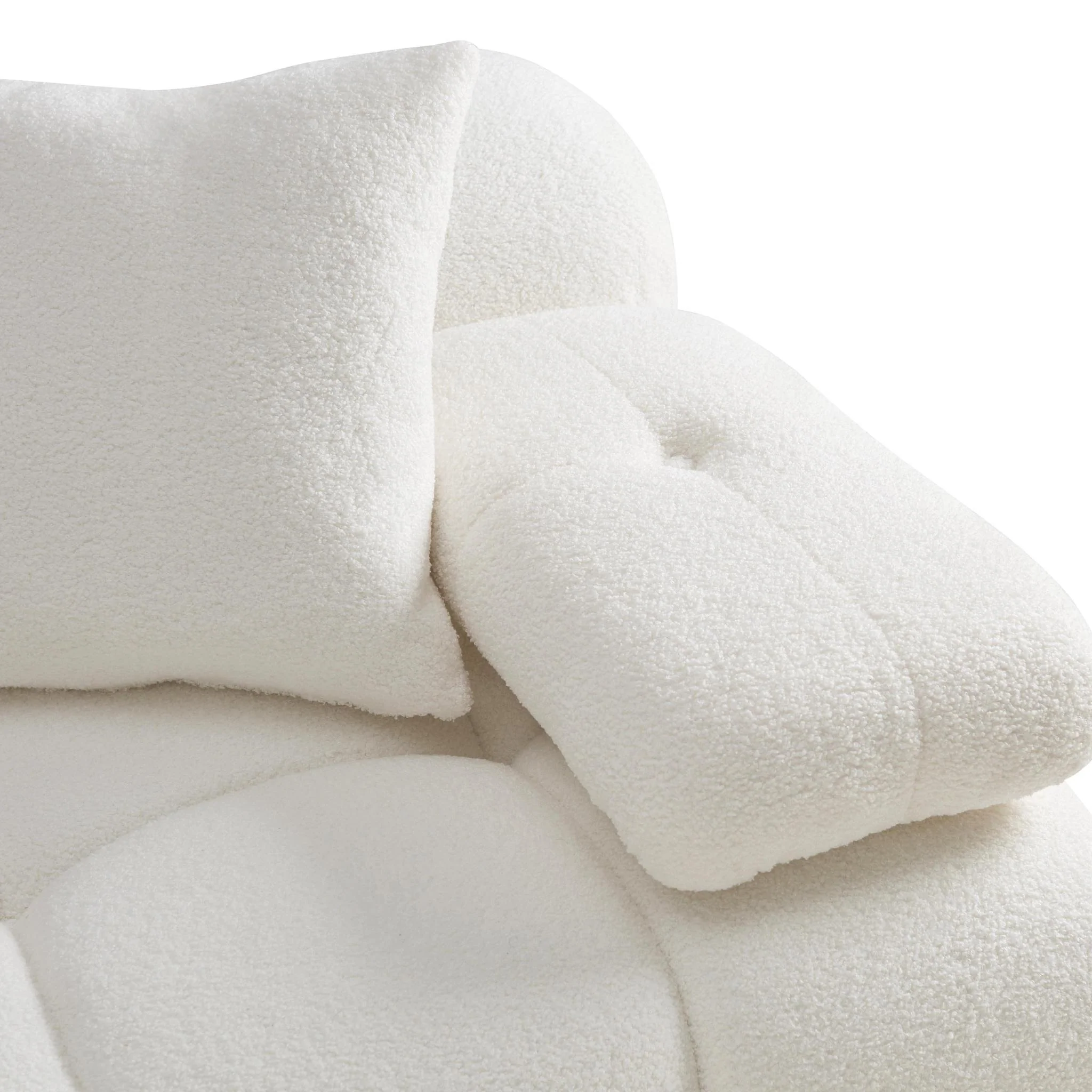 Calliope Cream Vegan Shearling Modular Corner Chair - Image 6