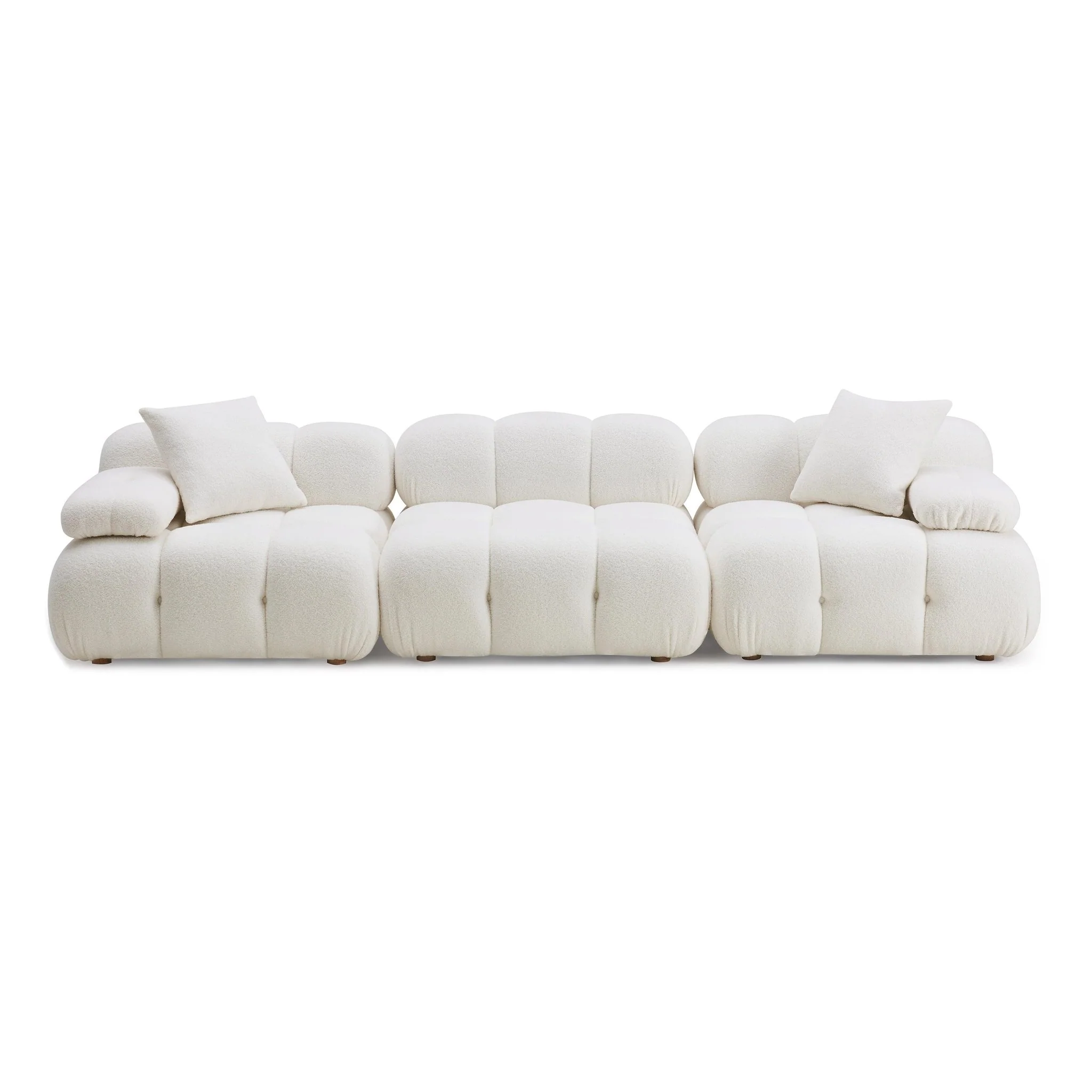 Calliope Cream Vegan Shearling Modular Sofa - Image 3