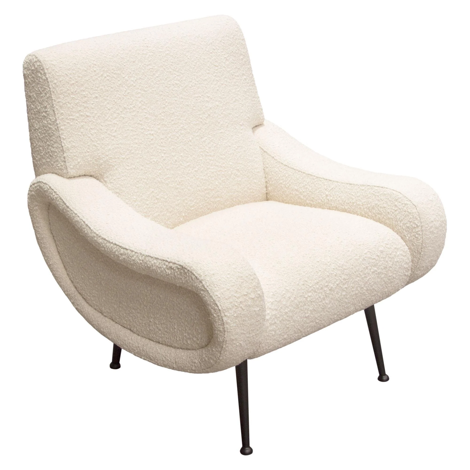 Cameron Accent Chair in Bone Boucle Textured Fabric w/ Black Leg by Diamond Sofa - Image 5