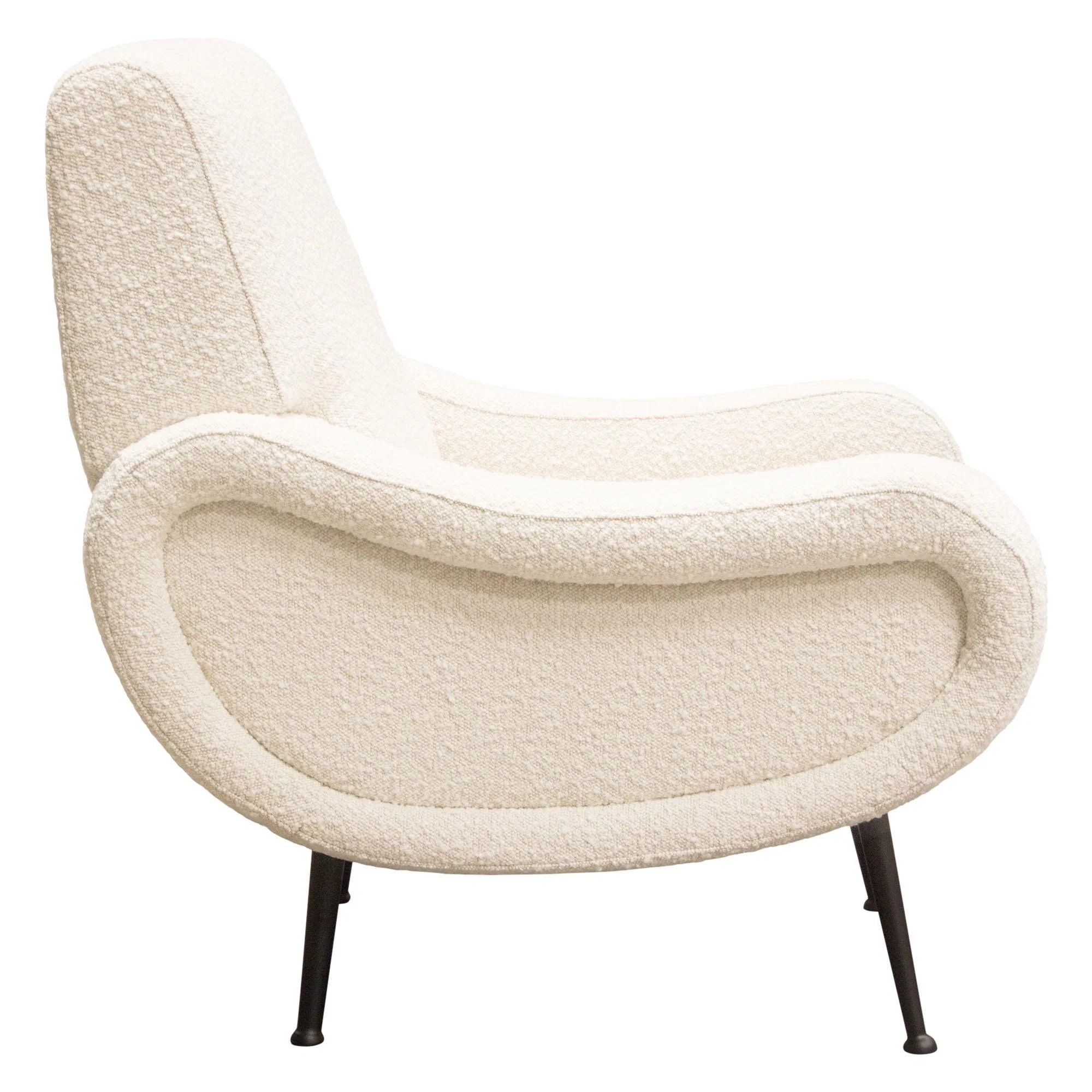 Cameron Accent Chair in Bone Boucle Textured Fabric w/ Black Leg by Diamond Sofa - Image 6