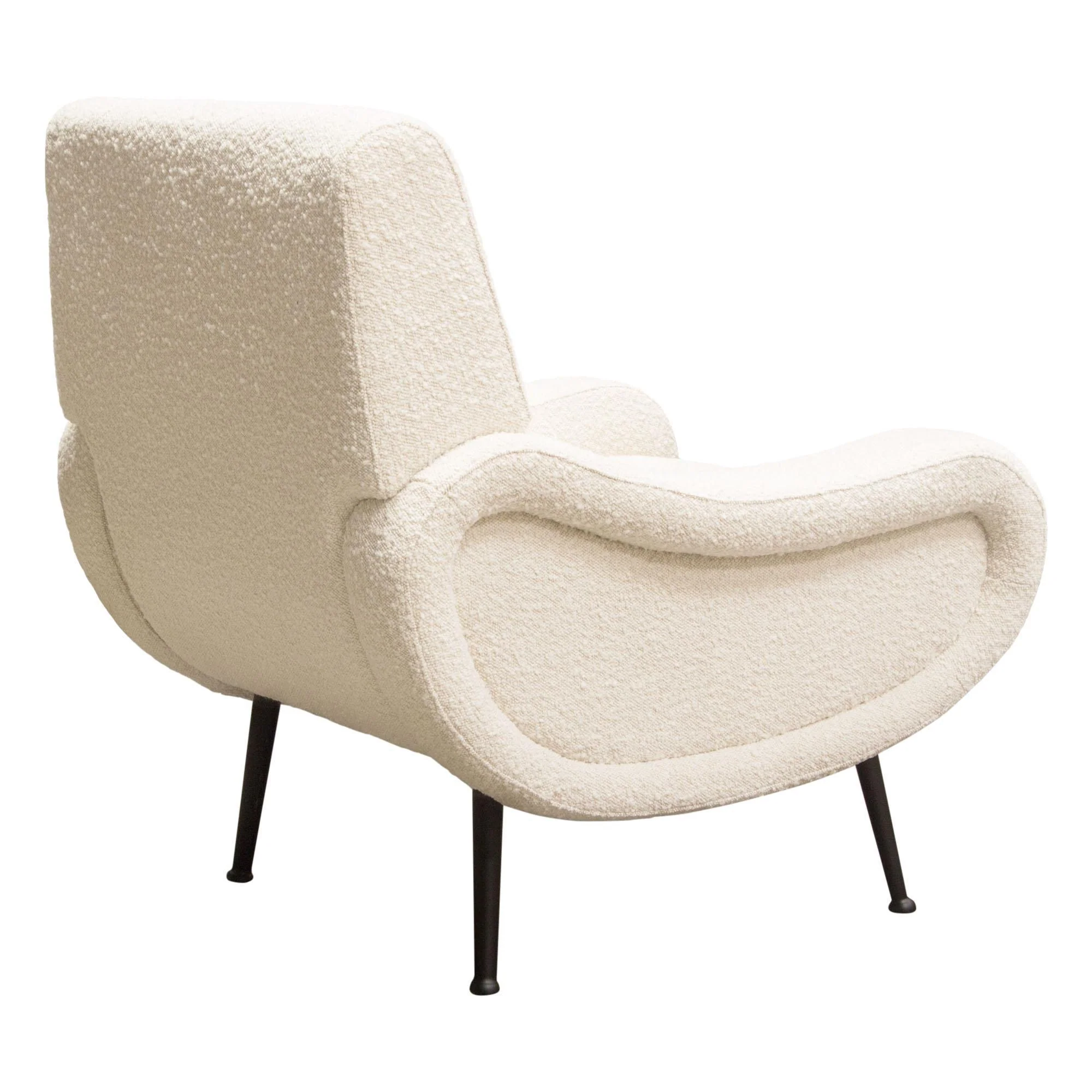 Cameron Accent Chair in Bone Boucle Textured Fabric w/ Black Leg by Diamond Sofa - Image 7
