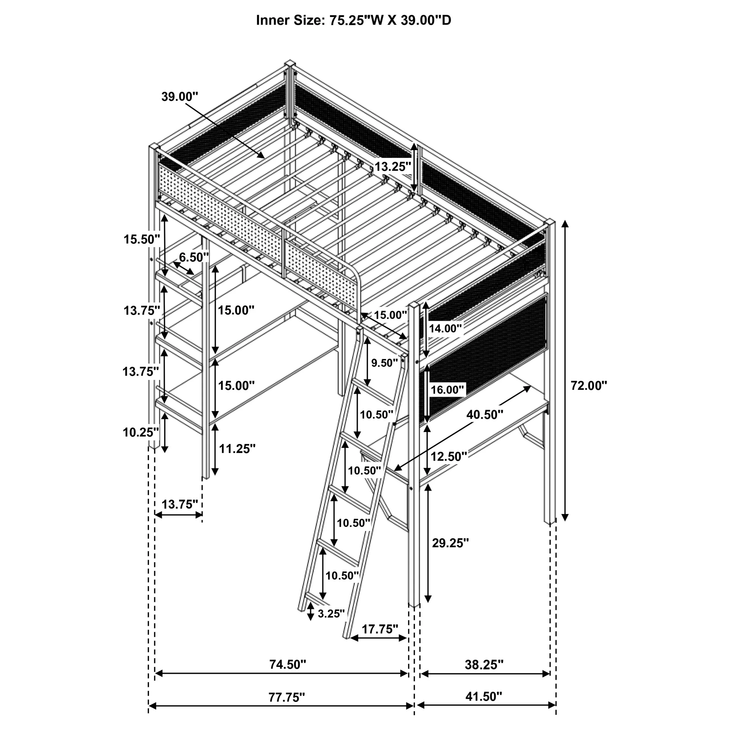 Campus Workstation Loft Bed - Image 16