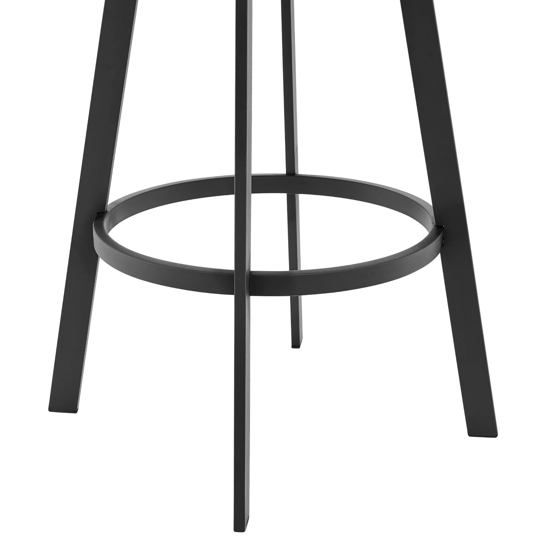 Capri 26" Swivel Modern Black Metal and Slate Gray Faux Leather Bar and Counter Stool - Image 6