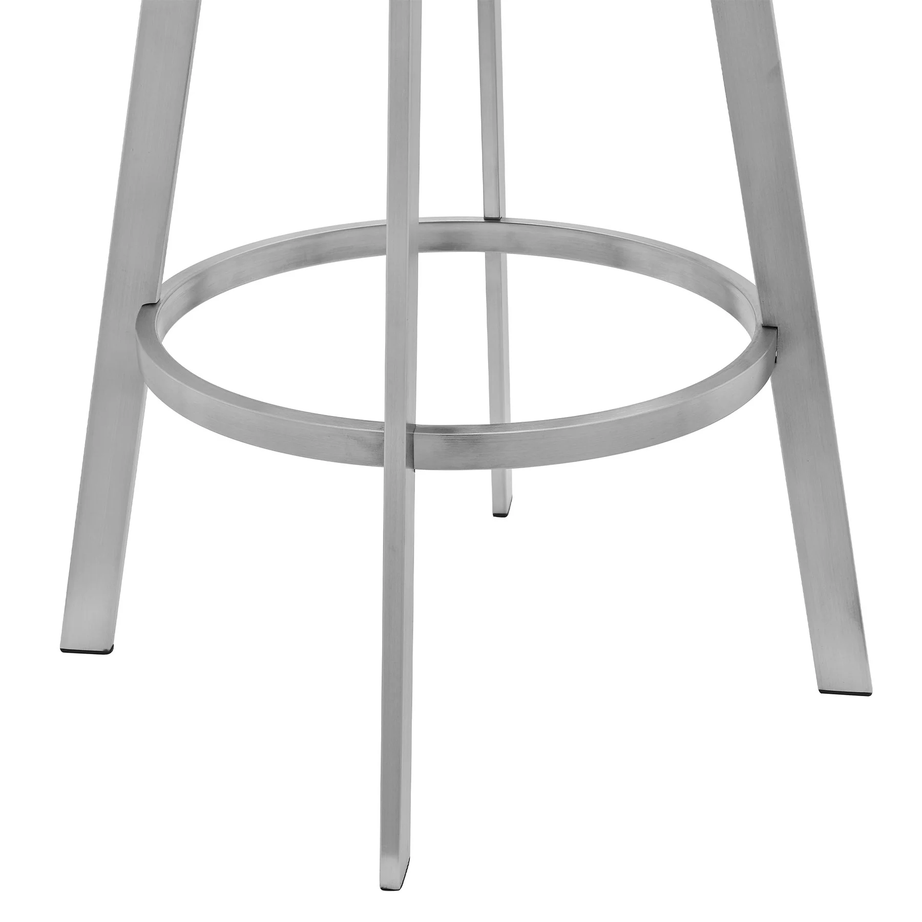 Capri 26" Swivel Modern Metal and Slate Gray Faux Leather Bar and Counter Stool - Image 6