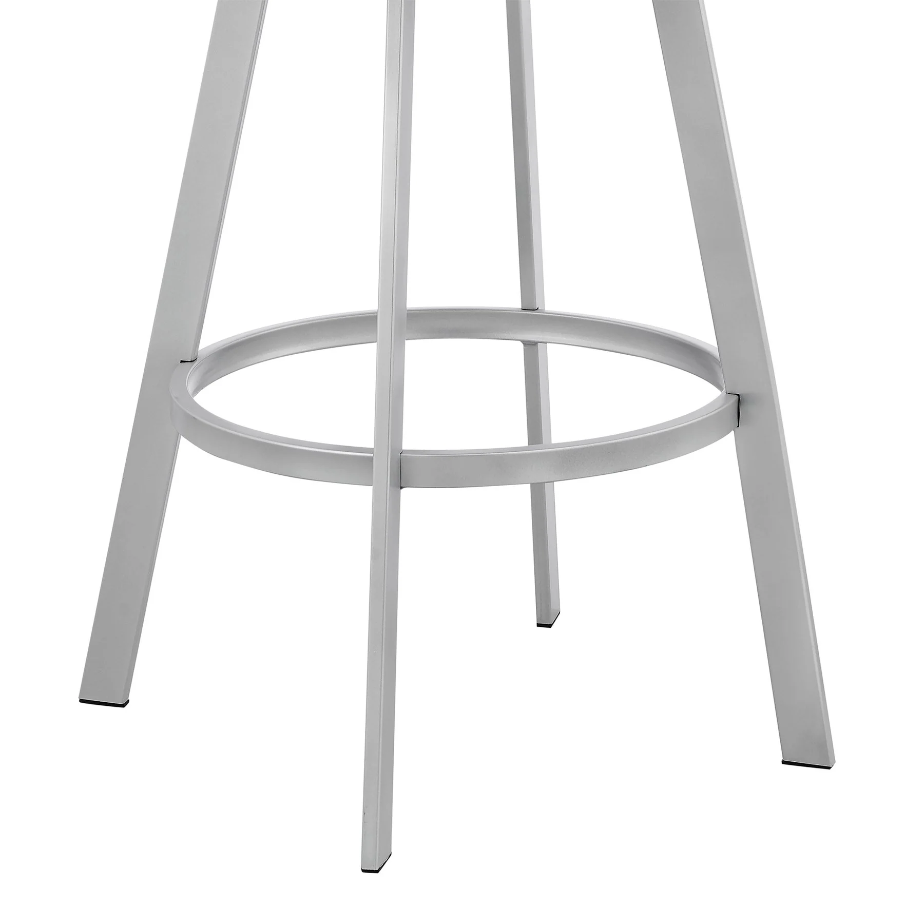 Capri 30" Swivel Slate Gray Faux Leather and Silver Metal Bar Stool - Image 8