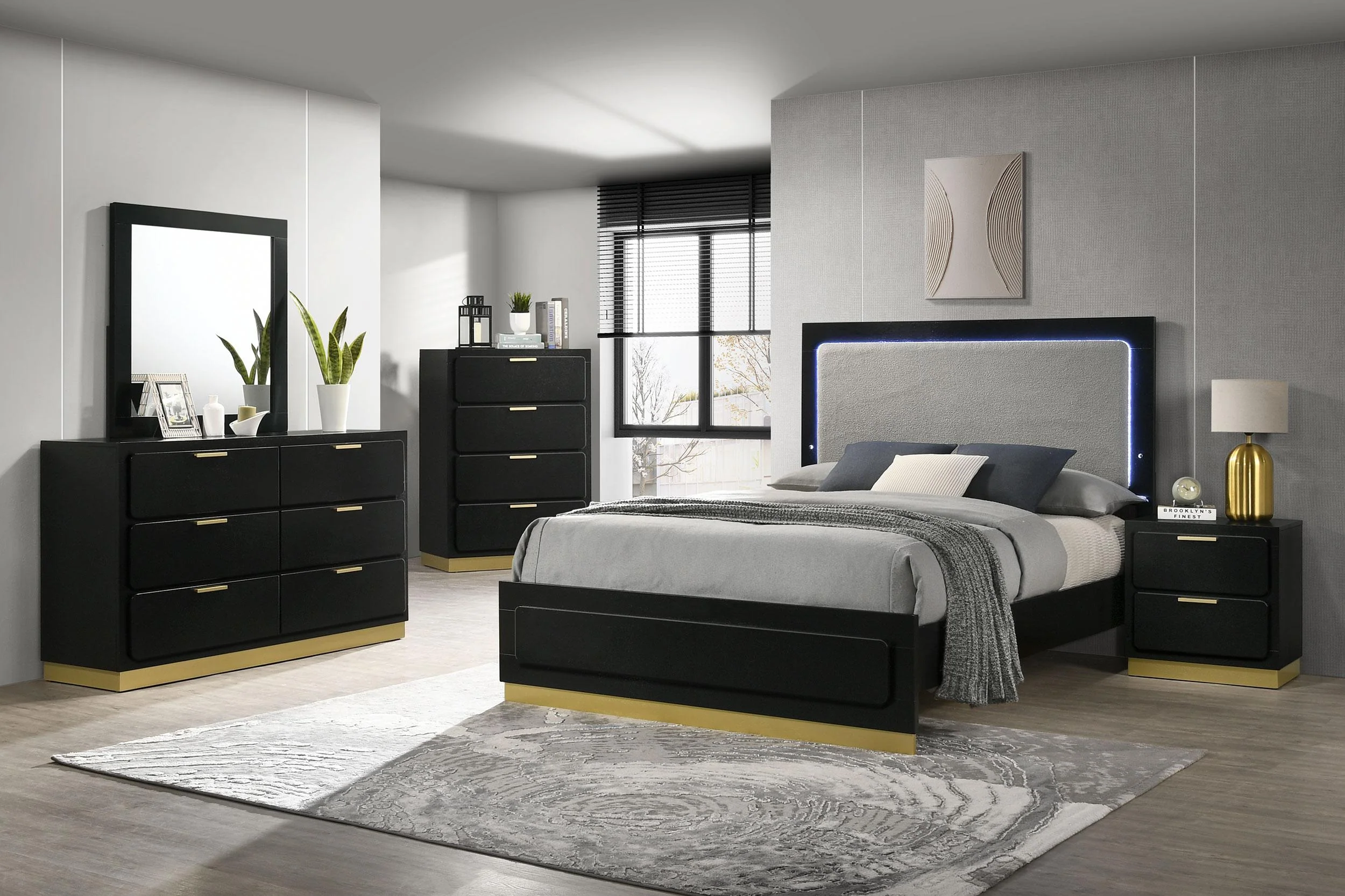 Caraway Panel Bed with LED Lighting - Image 8