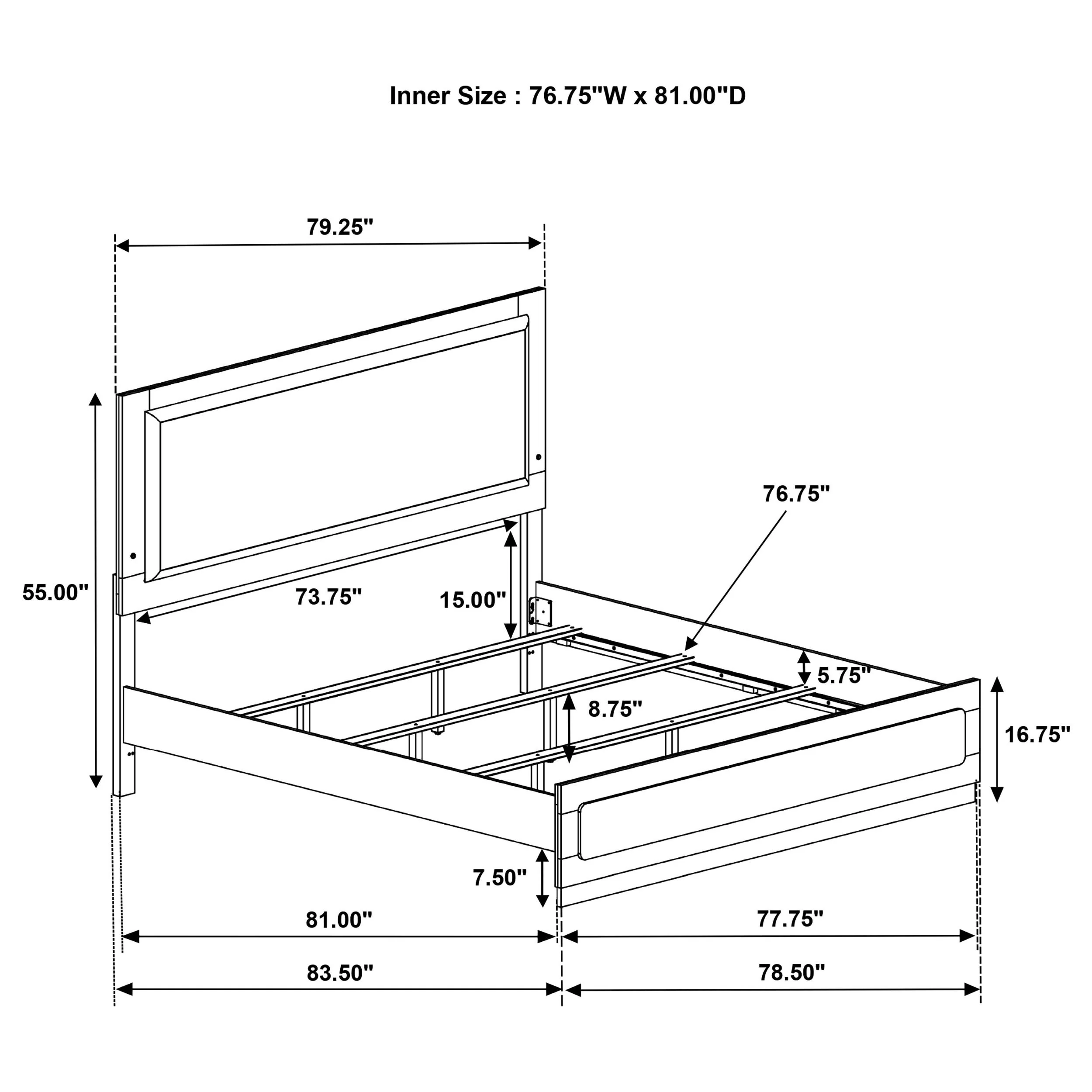 Caraway Panel Bed with LED Lighting - Image 9