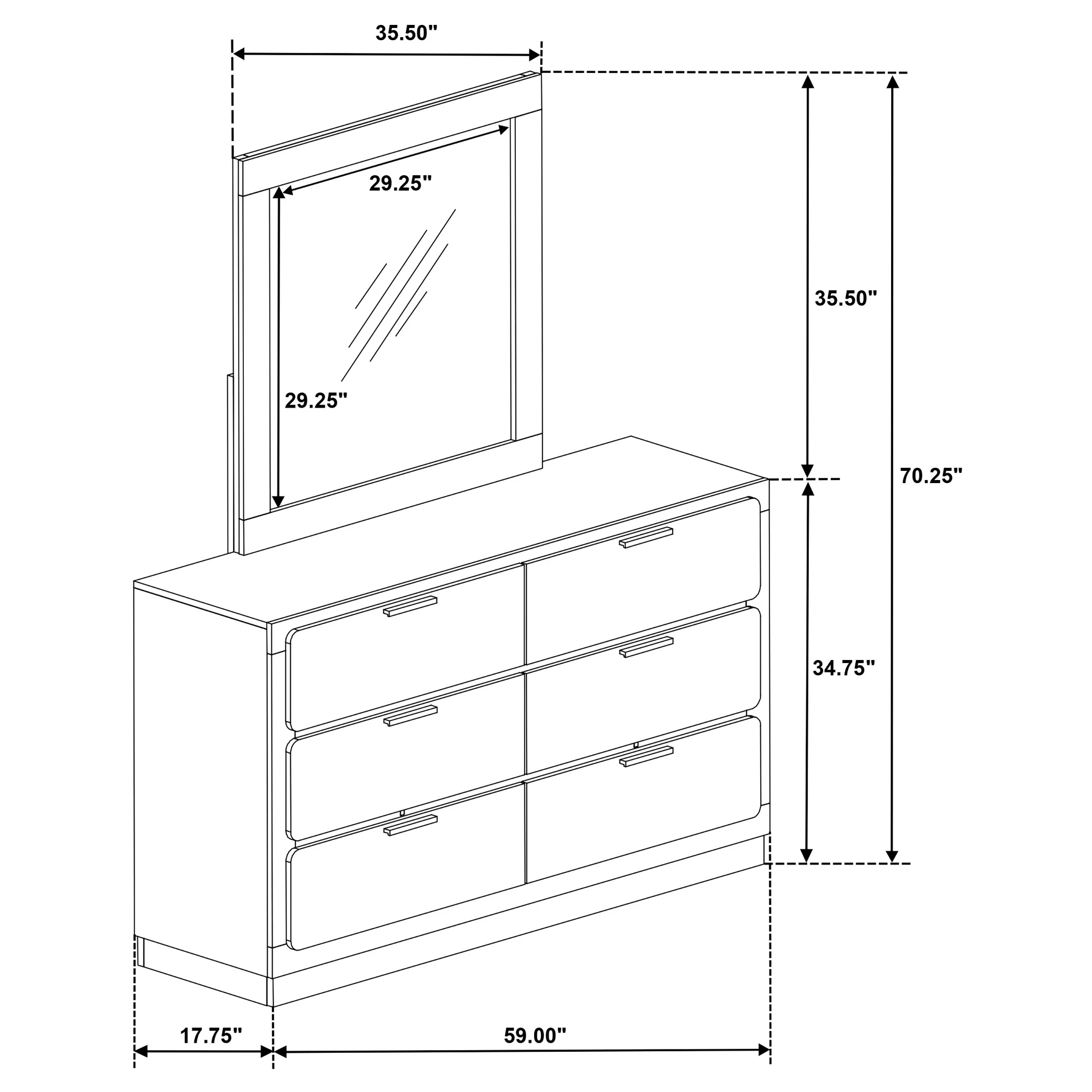 Caraway Dresser with Mirror - Image 25