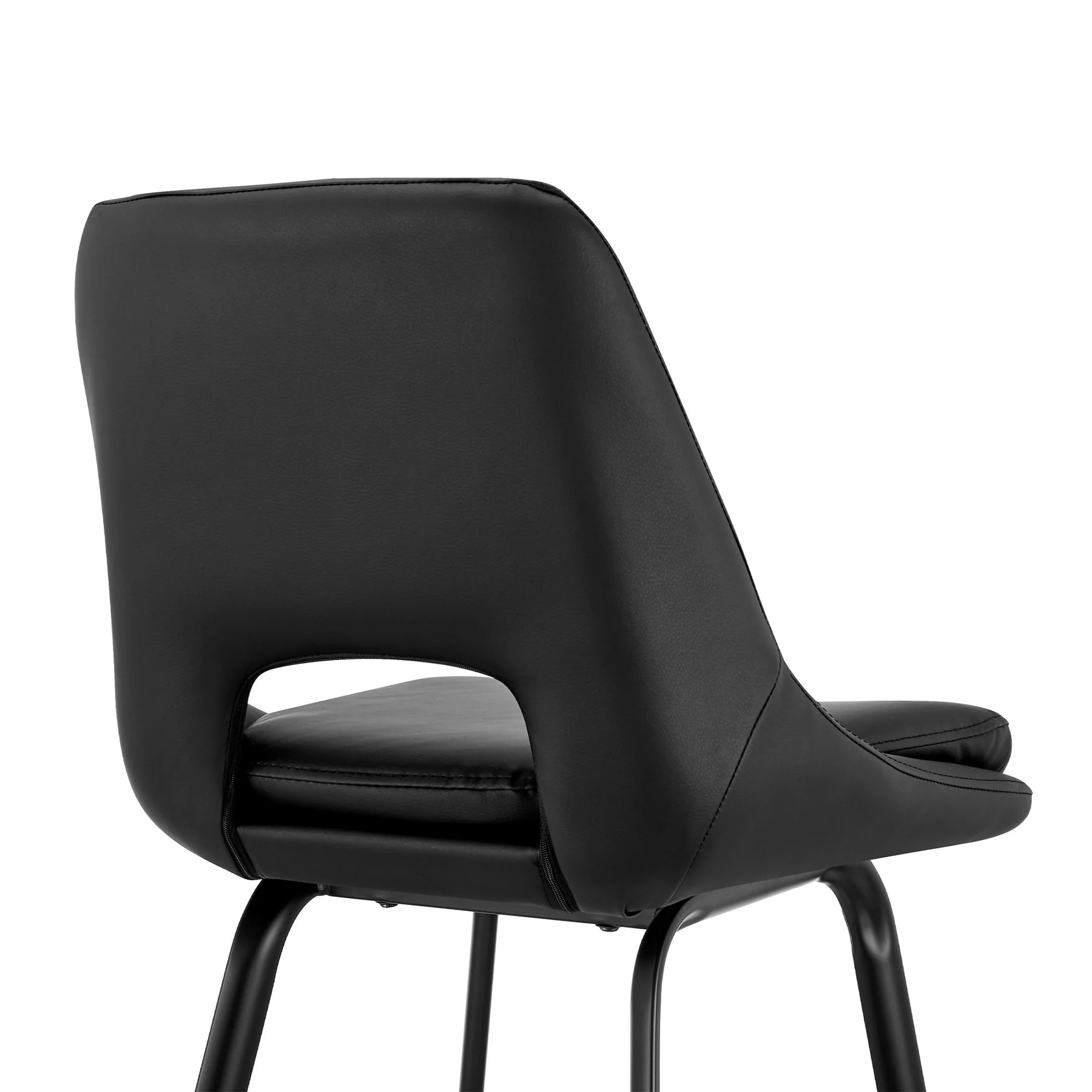 Carise Black Faux Leather and Black Metal Swivel 26" Counter Stool - Image 7
