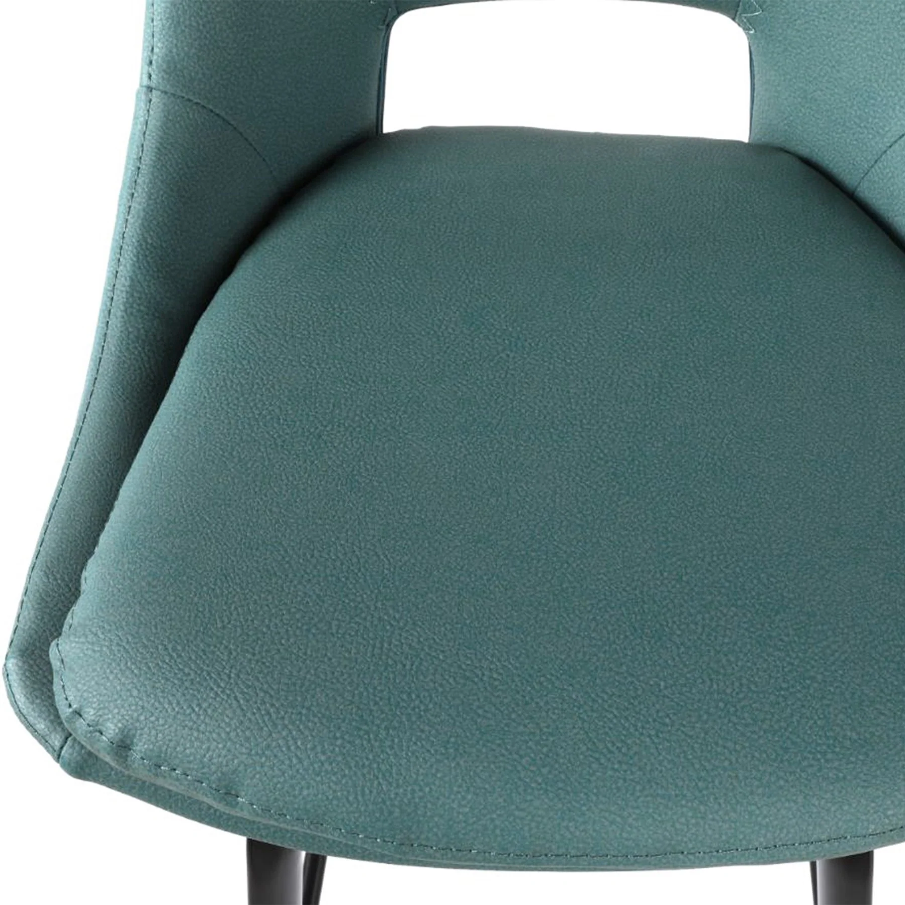 Carise Blue Faux Leather and Black Metal Swivel 30" Bar Stool - Image 9