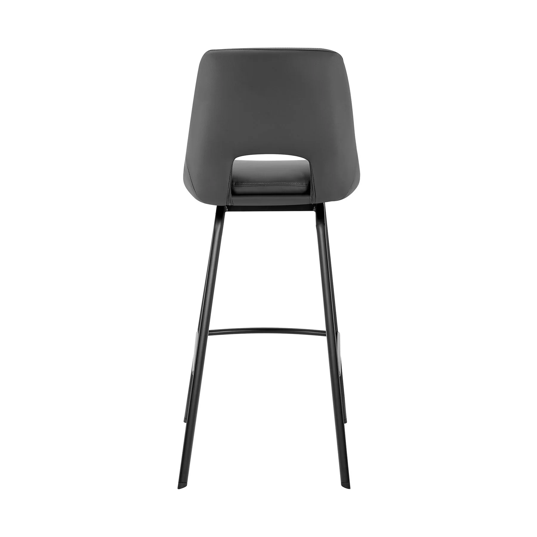 Carise Gray Faux Leather and Black Metal Swivel 30" Bar Stool - Image 5