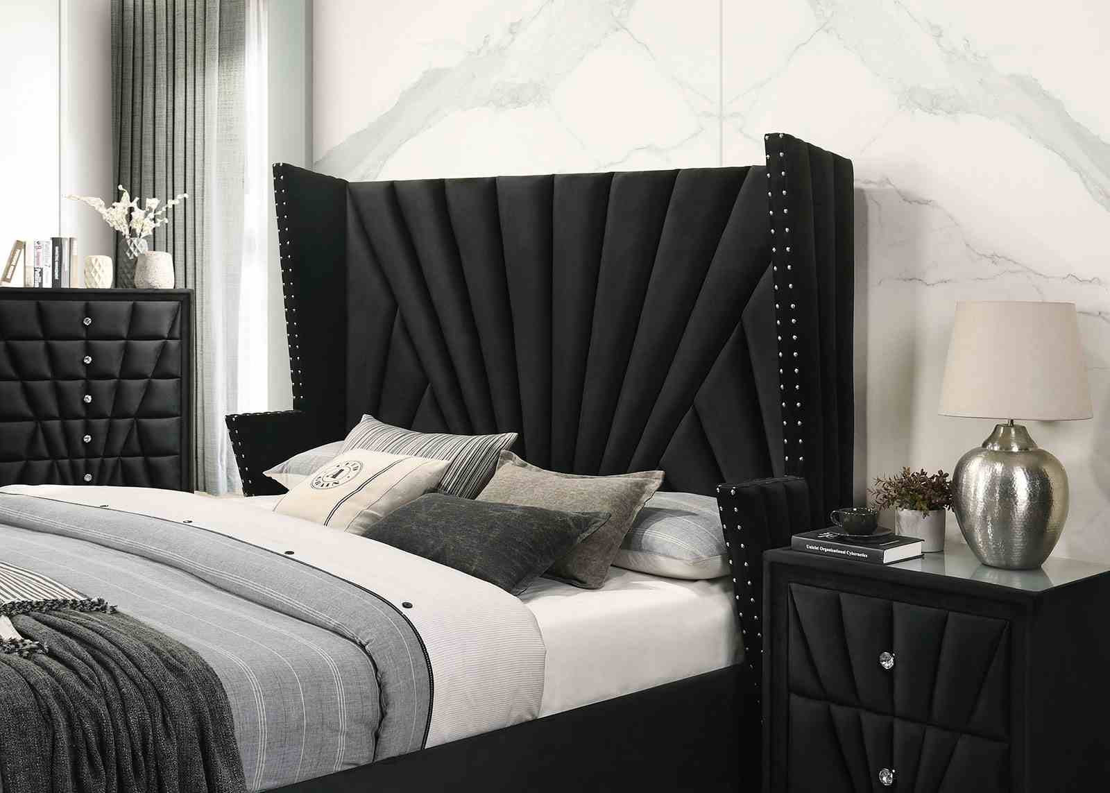 Carissa Queen Bed, Black - Image 2