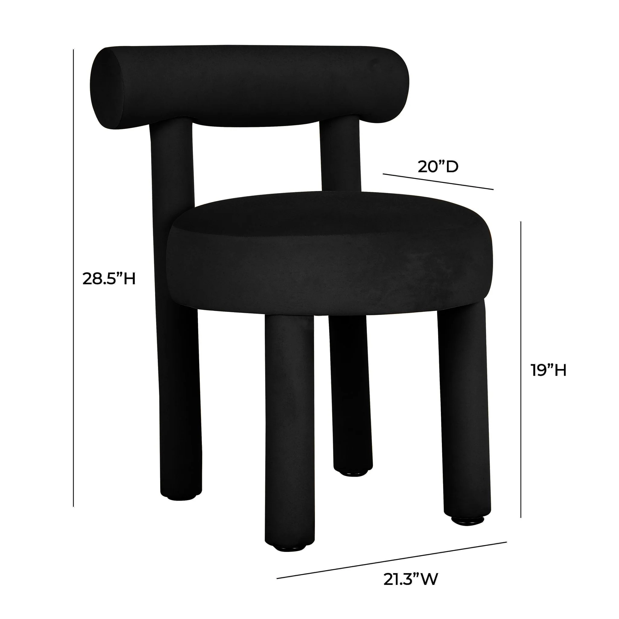 Carmel Black Velvet Dining Chair - Image 6