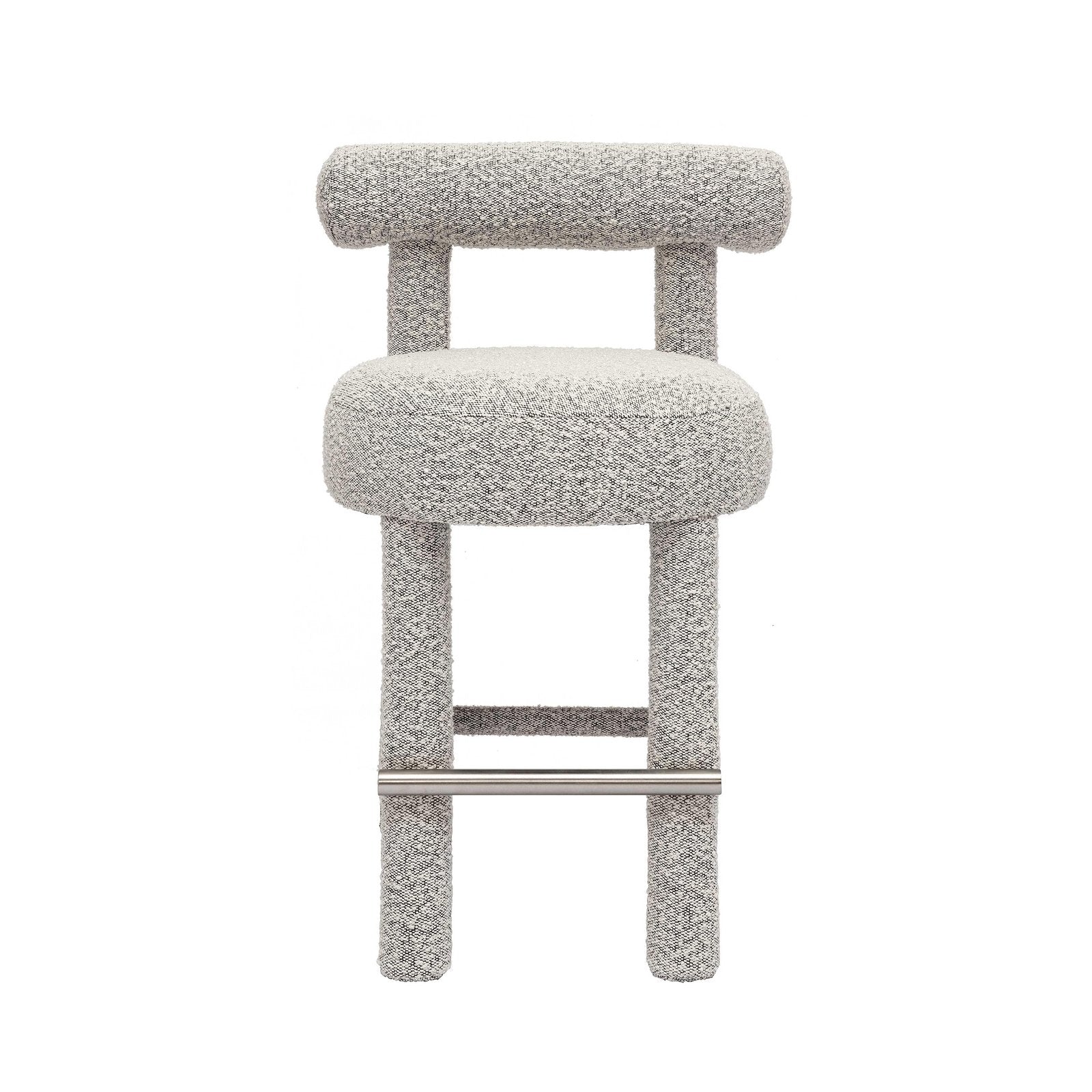 Carmel Black & White Performance Boucle Counter Stool - Image 3