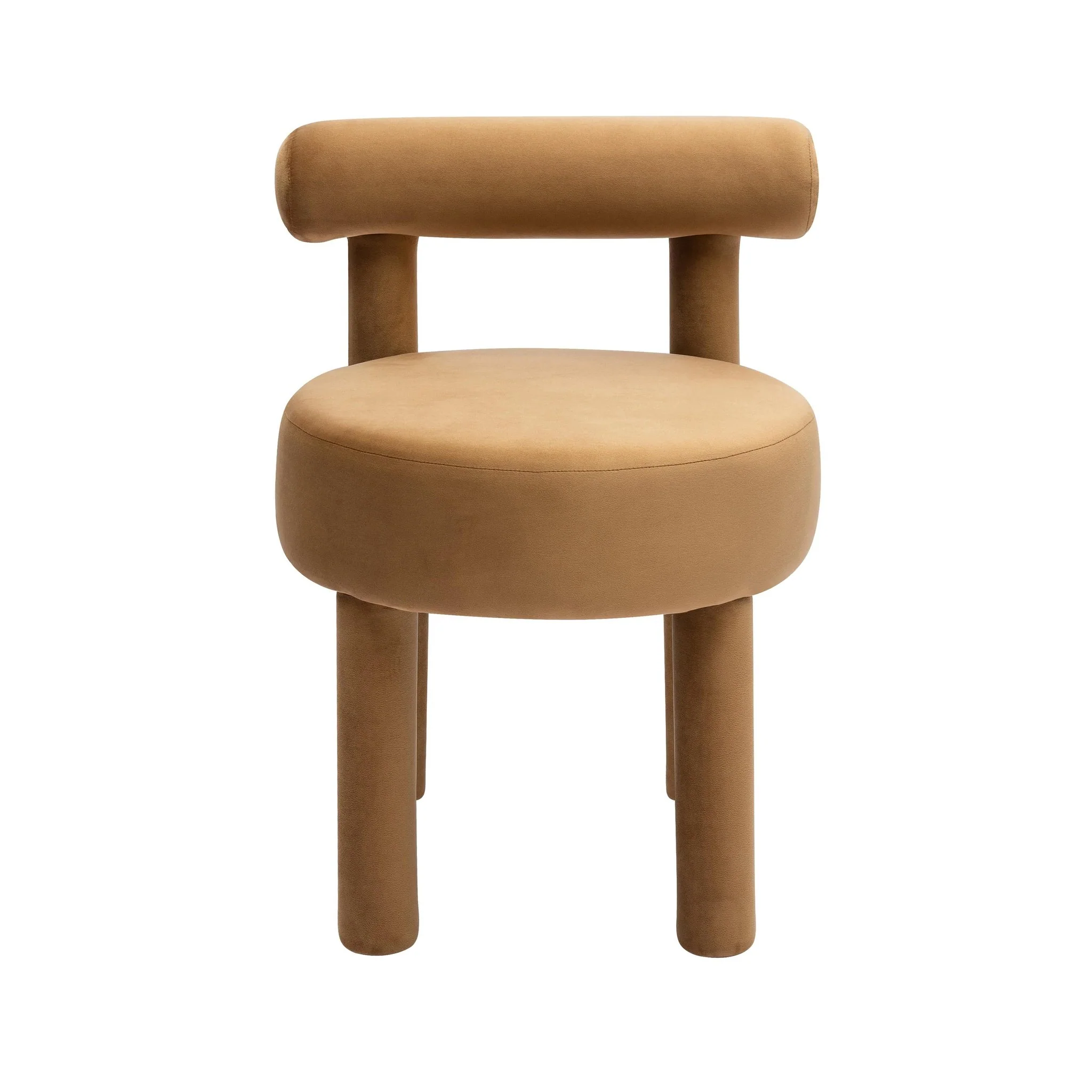 Carmel Cognac Velvet Dining Chair - Image 3