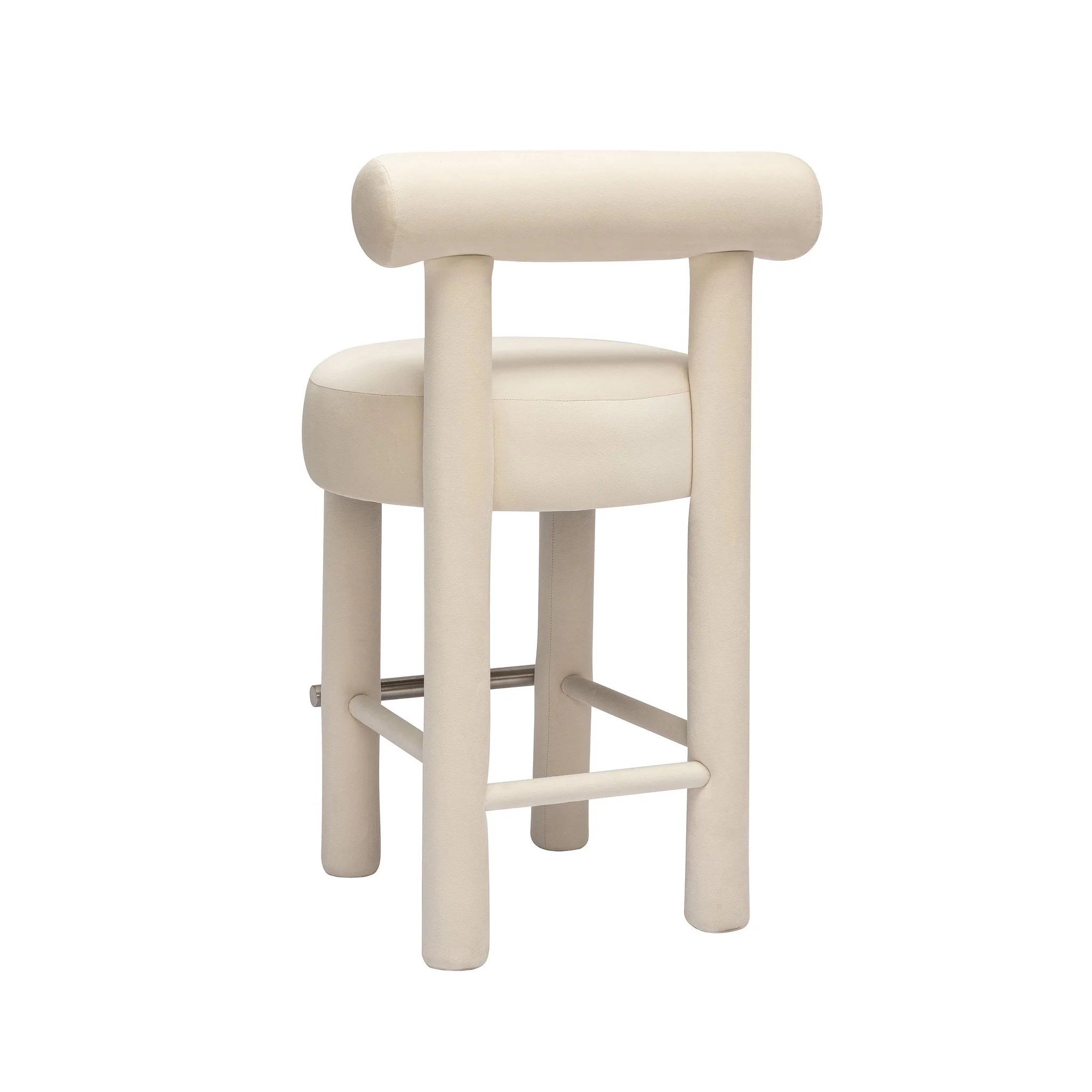 Carmel Cream Velvet Counter Stool - Image 4