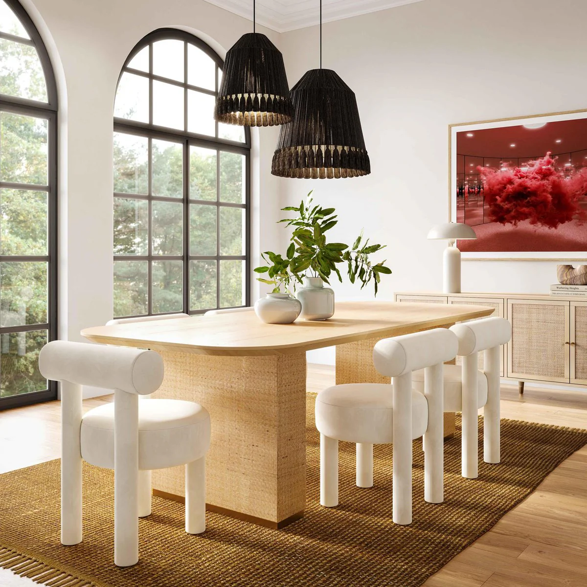Carmel Cream Velvet Dining Chair - Image 2