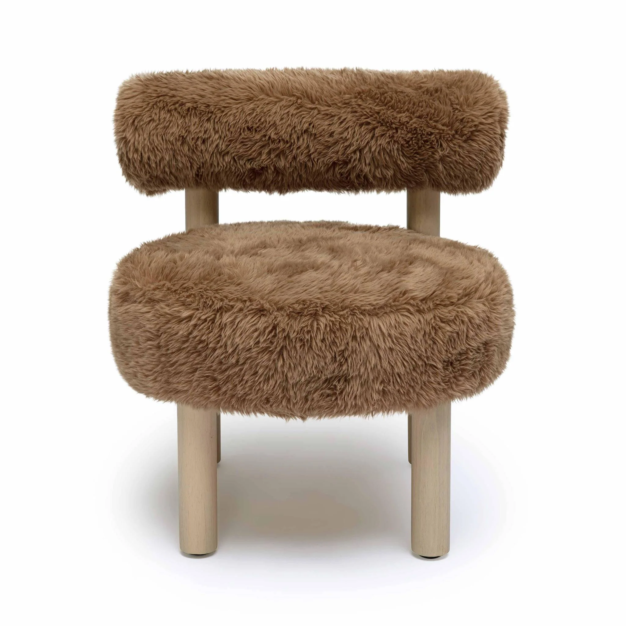 Carmel Dark Taupe Vegan Shearling Accent Chair - Image 4