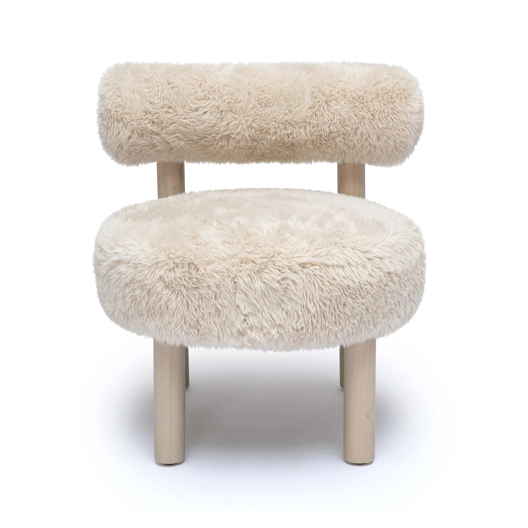 Carmel Natural Vegan Shearling Accent Chair - Image 3