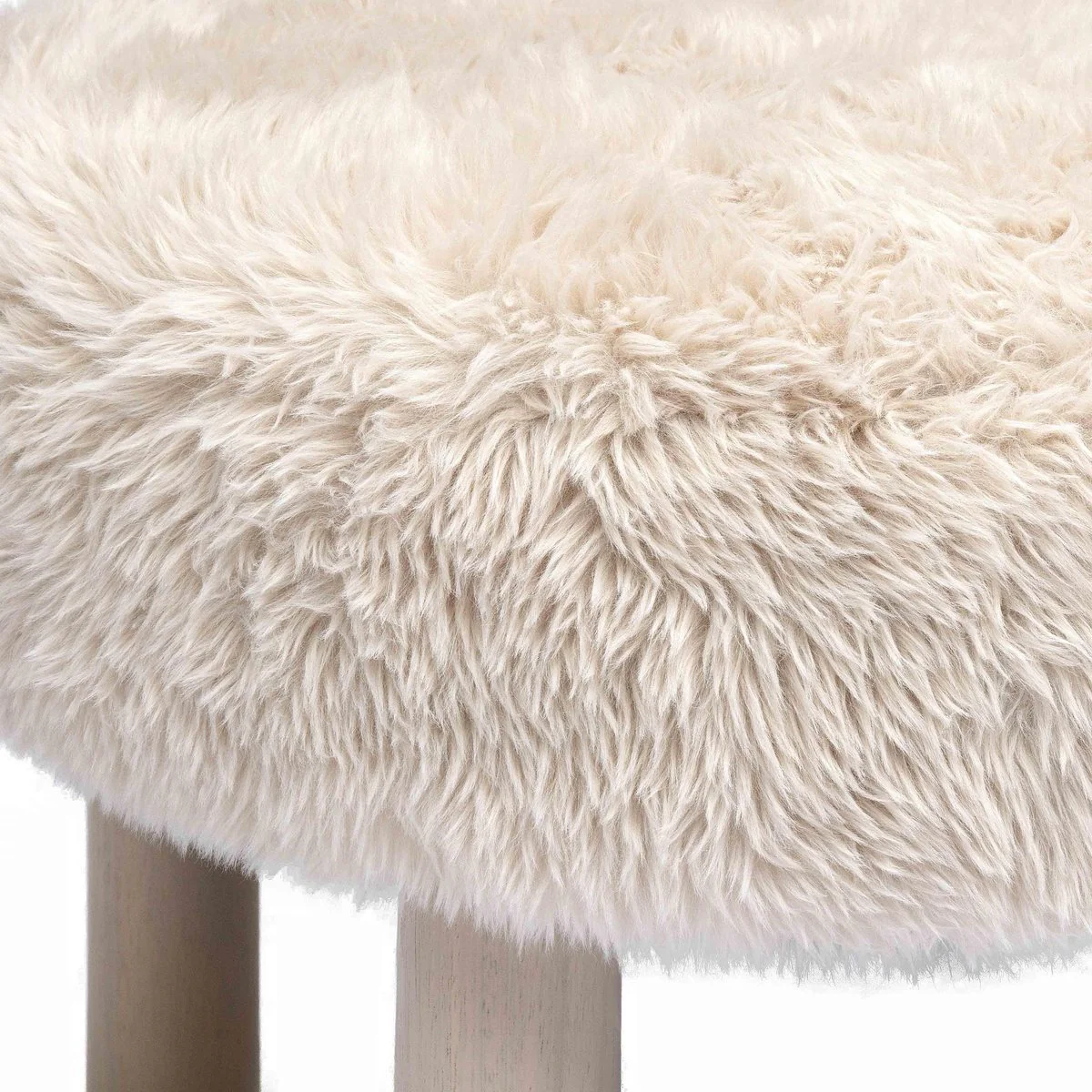 Carmel Natural Vegan Shearling Accent Chair - Image 5