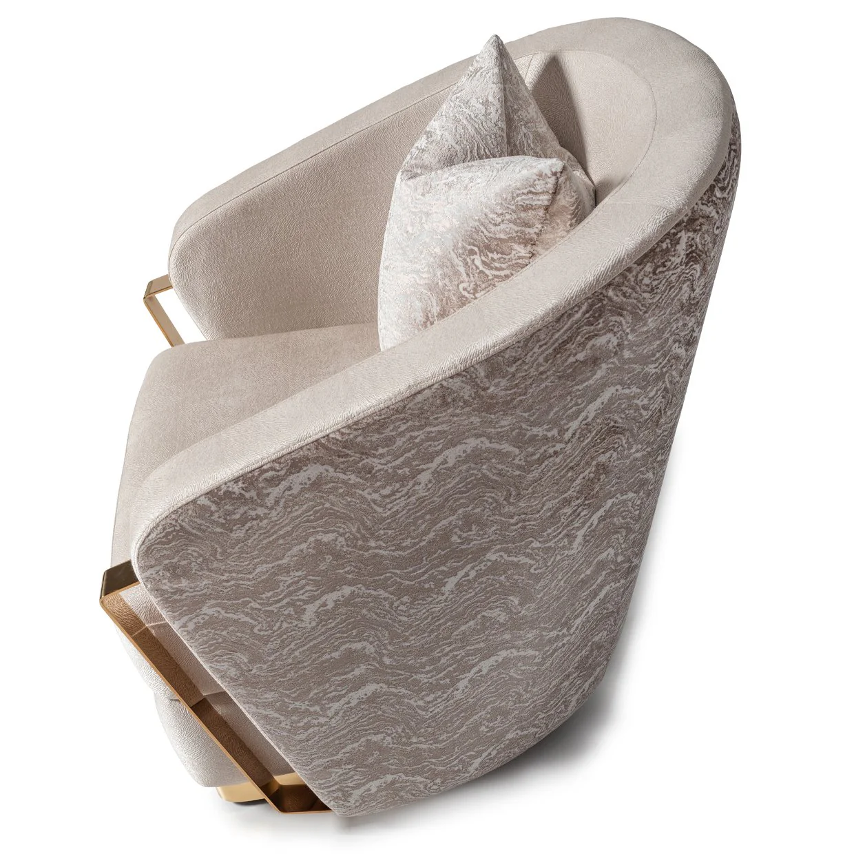 Carmela Accent Chair - Almond/Gold - Image 14