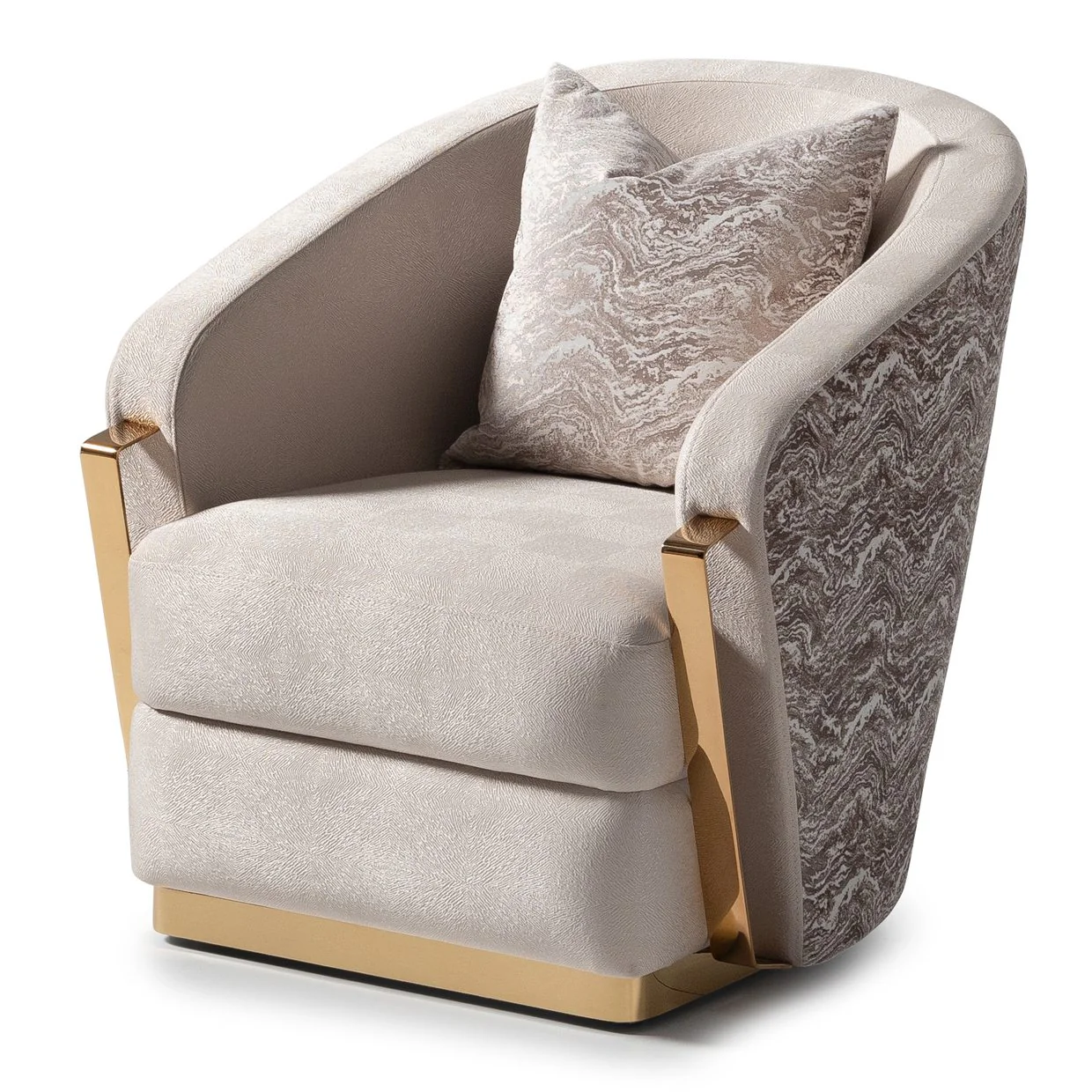 Carmela Accent Chair - Almond/Gold - Image 15