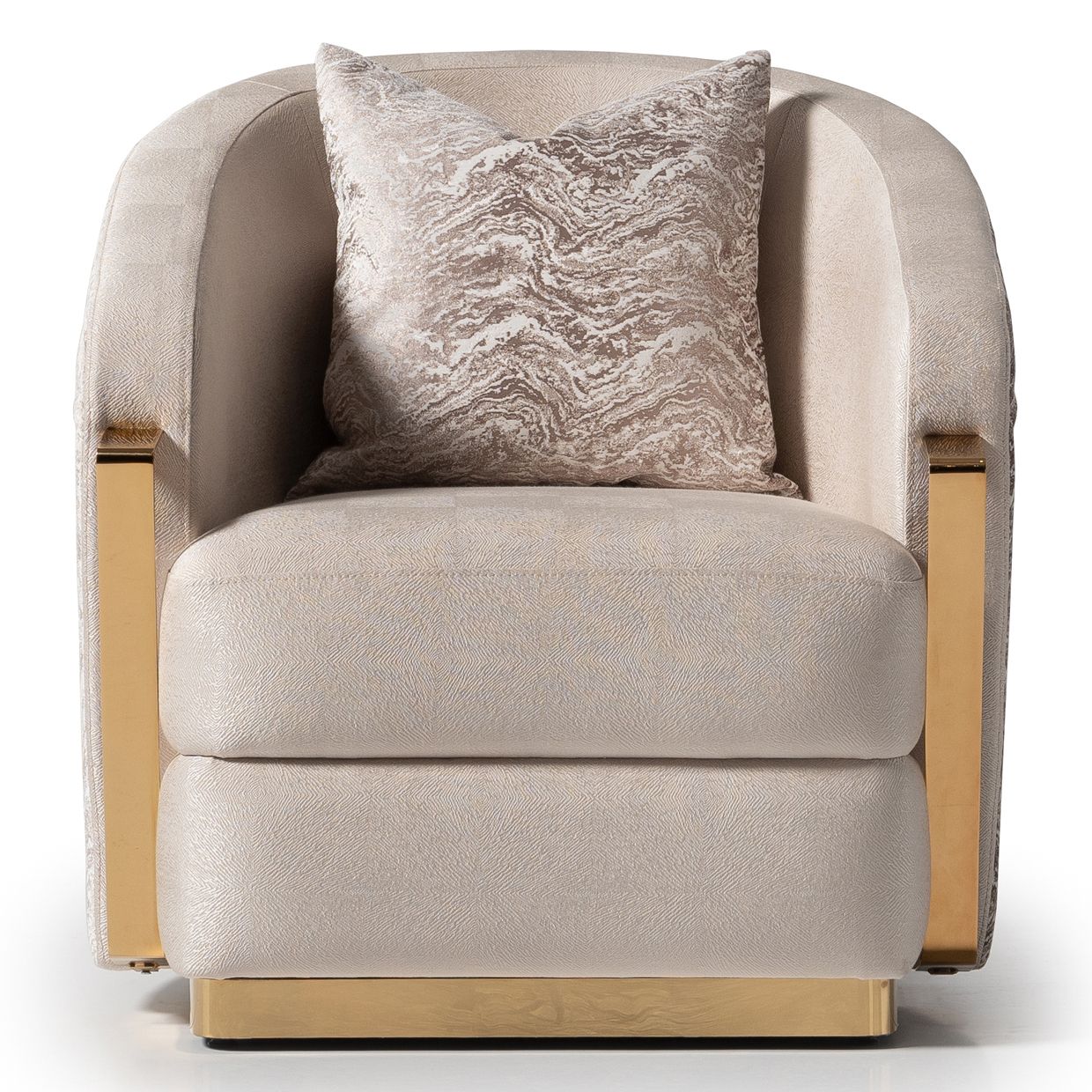 Carmela Accent Chair - Almond/Gold - Image 16