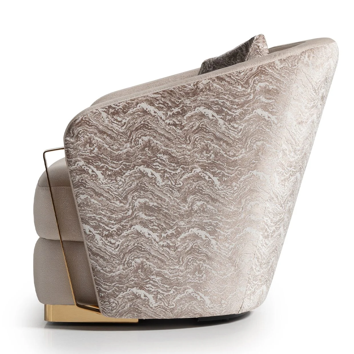 Carmela Accent Chair - Almond/Gold - Image 2
