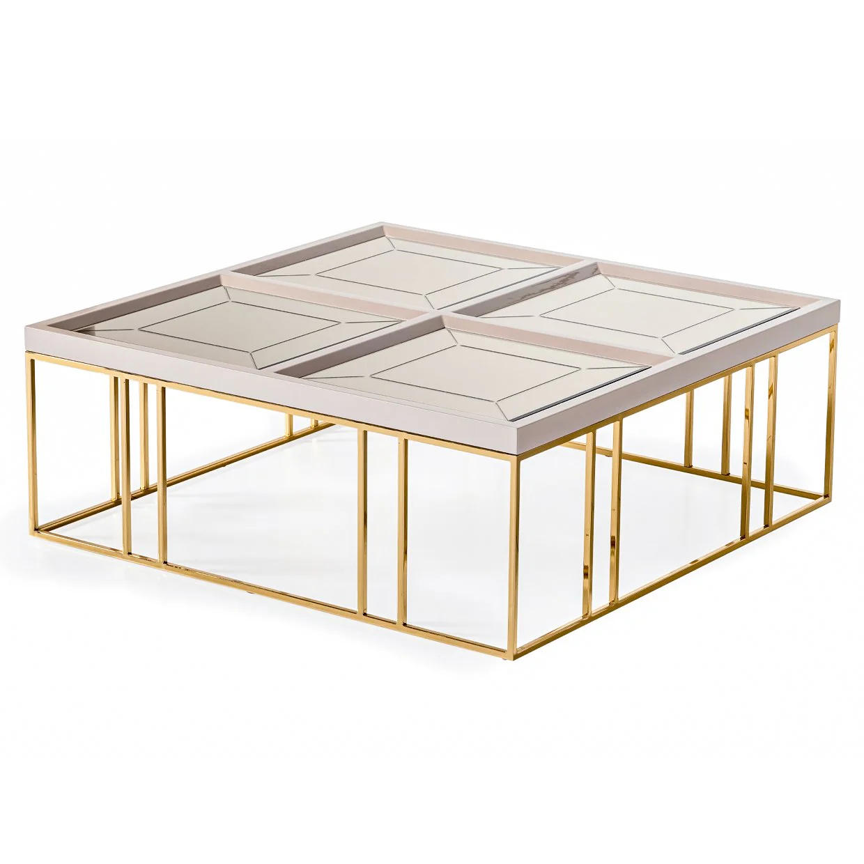 Carmela Cocktail Table - Shimmer Ivory - Image 3