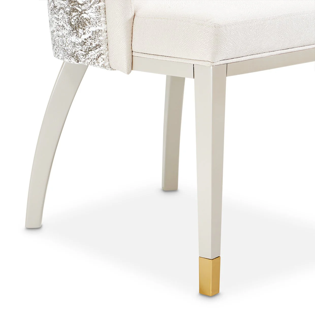 Carmela Dining Arm Chair - Shimmer Ivory - Image 8