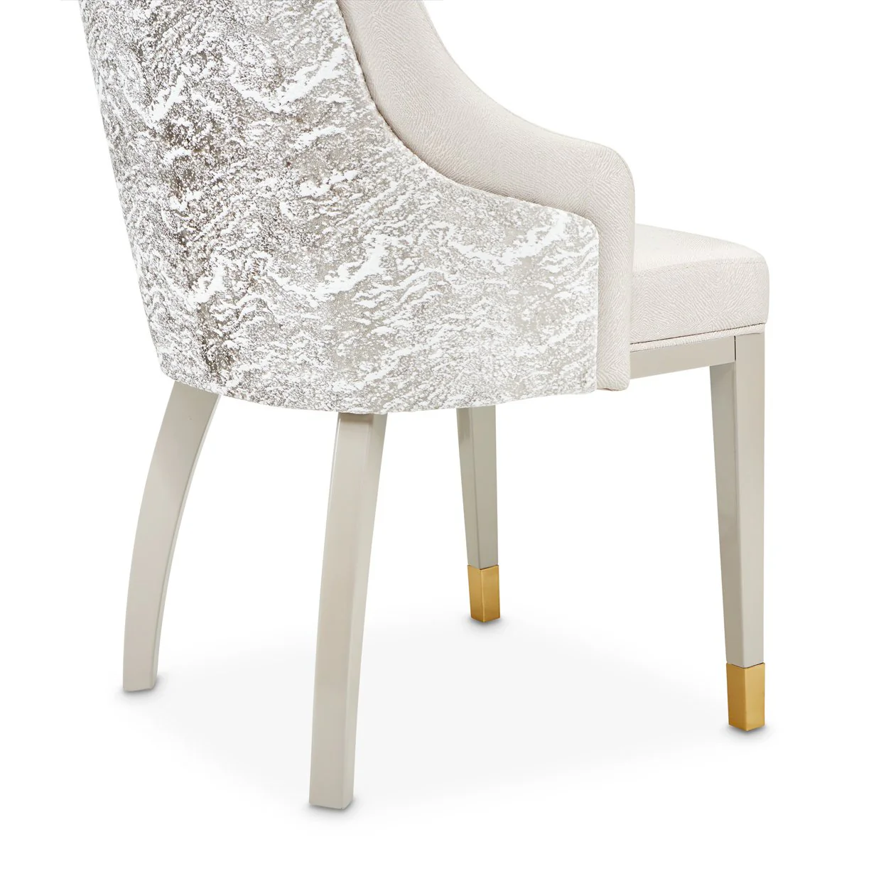 Carmela Dining Arm Chair - Shimmer Ivory - Image 9