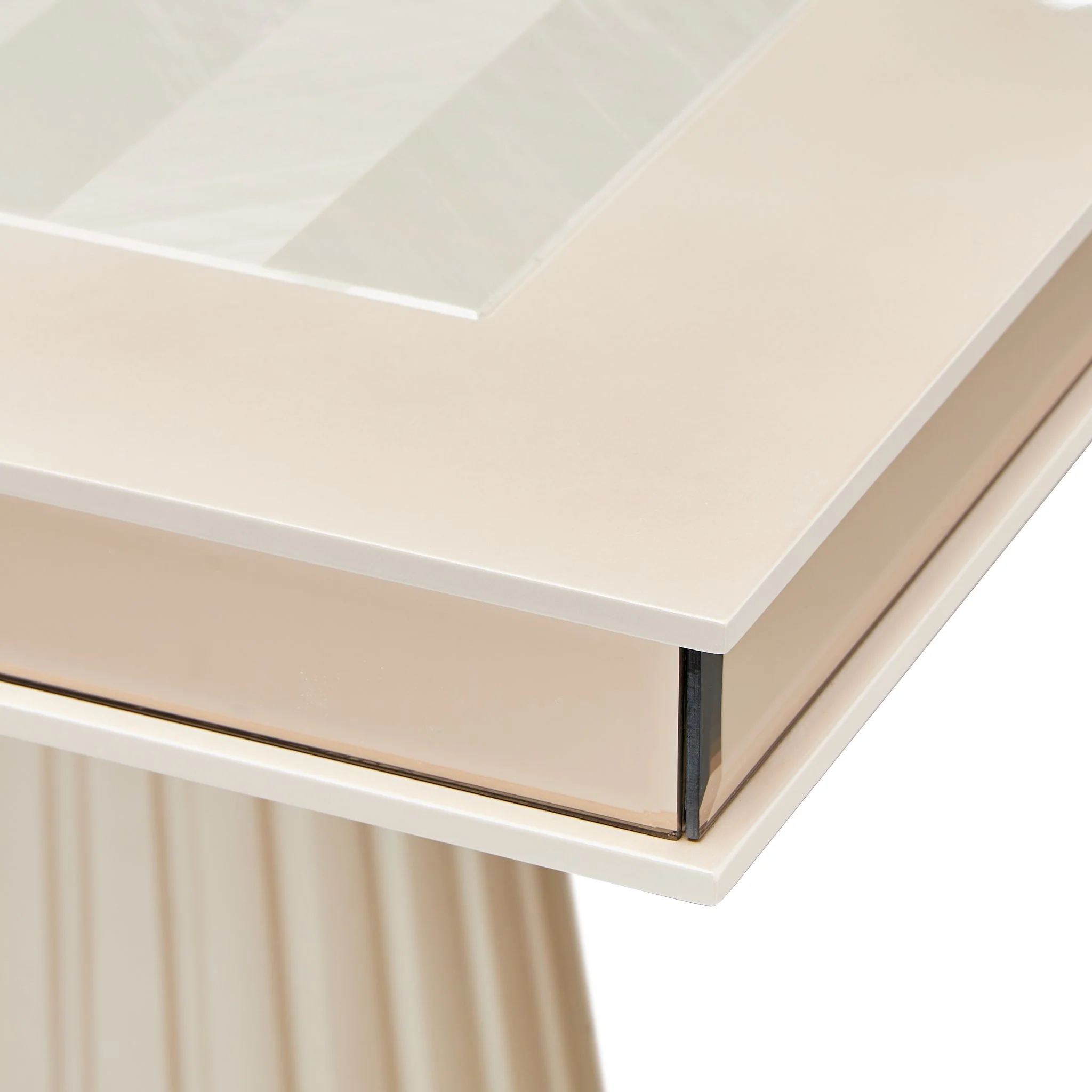 Carmela Double Pedestal Dining Table - Shimmer Ivory - Image 8