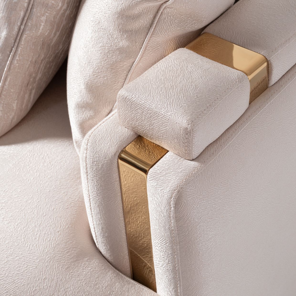Carmela Mansion Sofa - Almond/Gold - Image 11