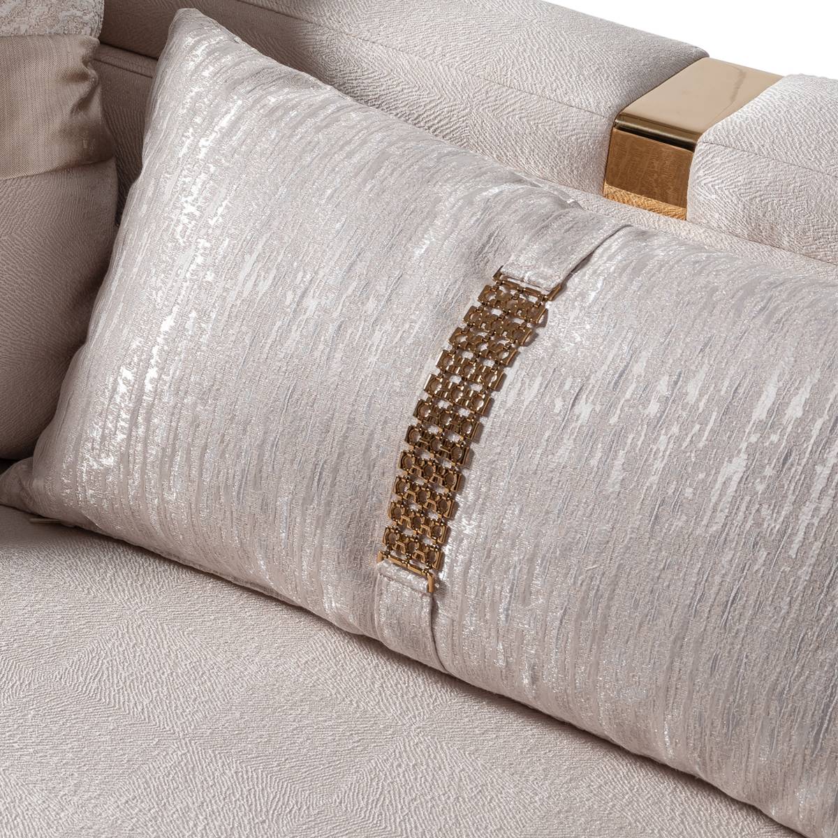 Carmela Mansion Sofa - Almond/Gold - Image 13