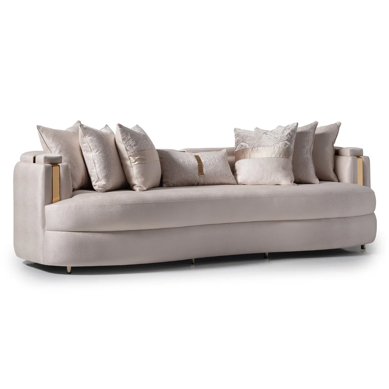 Carmela Mansion Sofa - Almond/Gold - Image 8