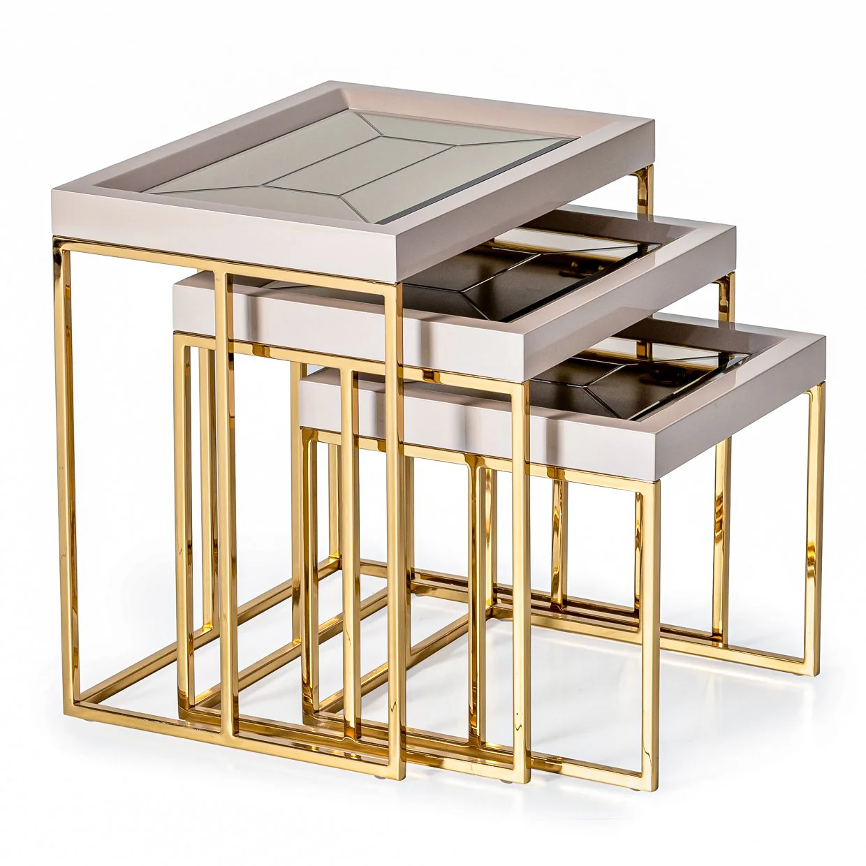 Carmela Nesting Tables, Set of 3 - Shimmer Ivory - Image 6