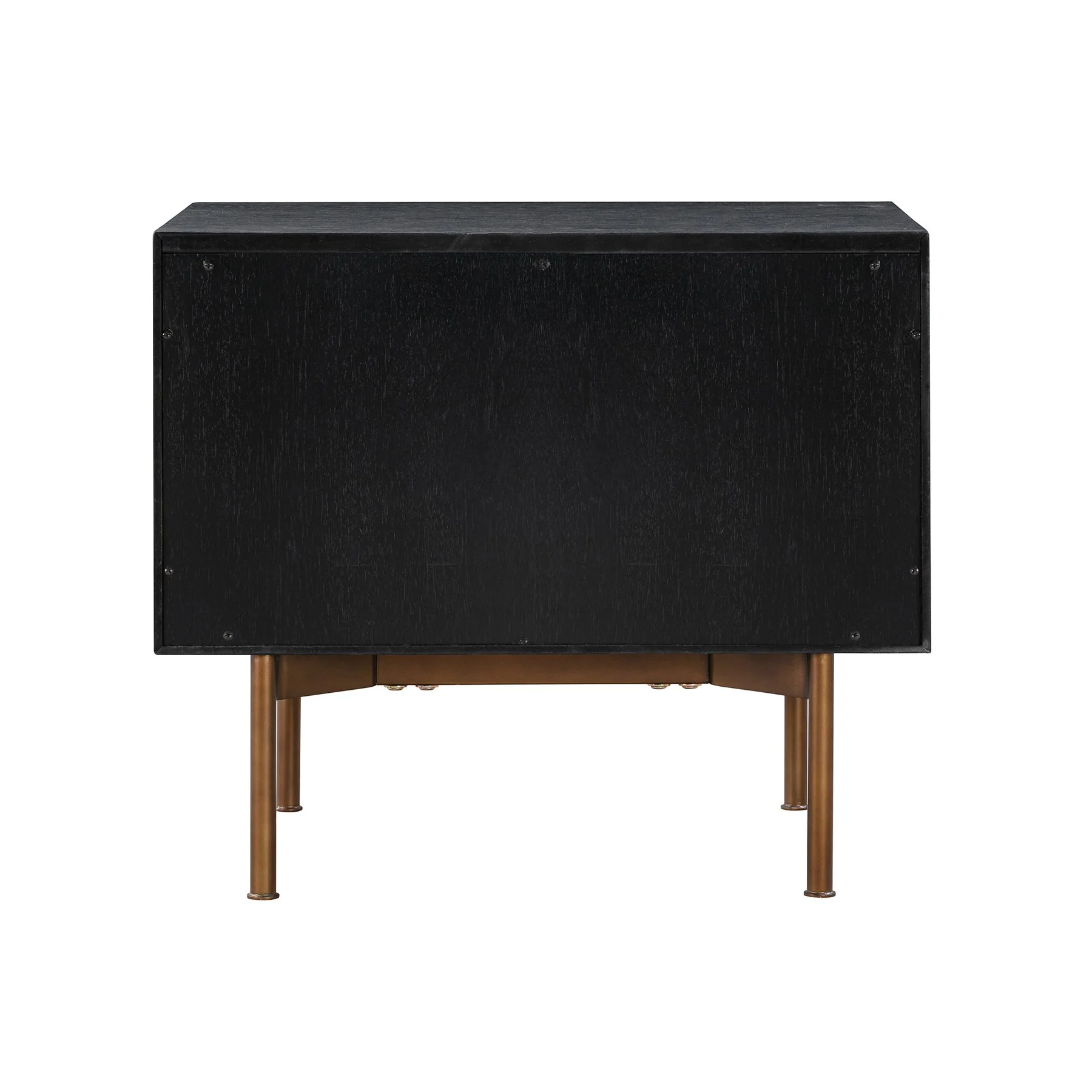 Carnaby 2 Drawer Nightstand in Black Brushed Oak and Bronze - Image 5