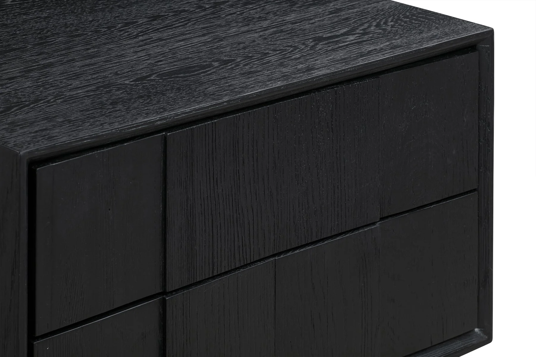 Carnaby 2 Drawer Nightstand in Black Brushed Oak and Bronze - Image 6