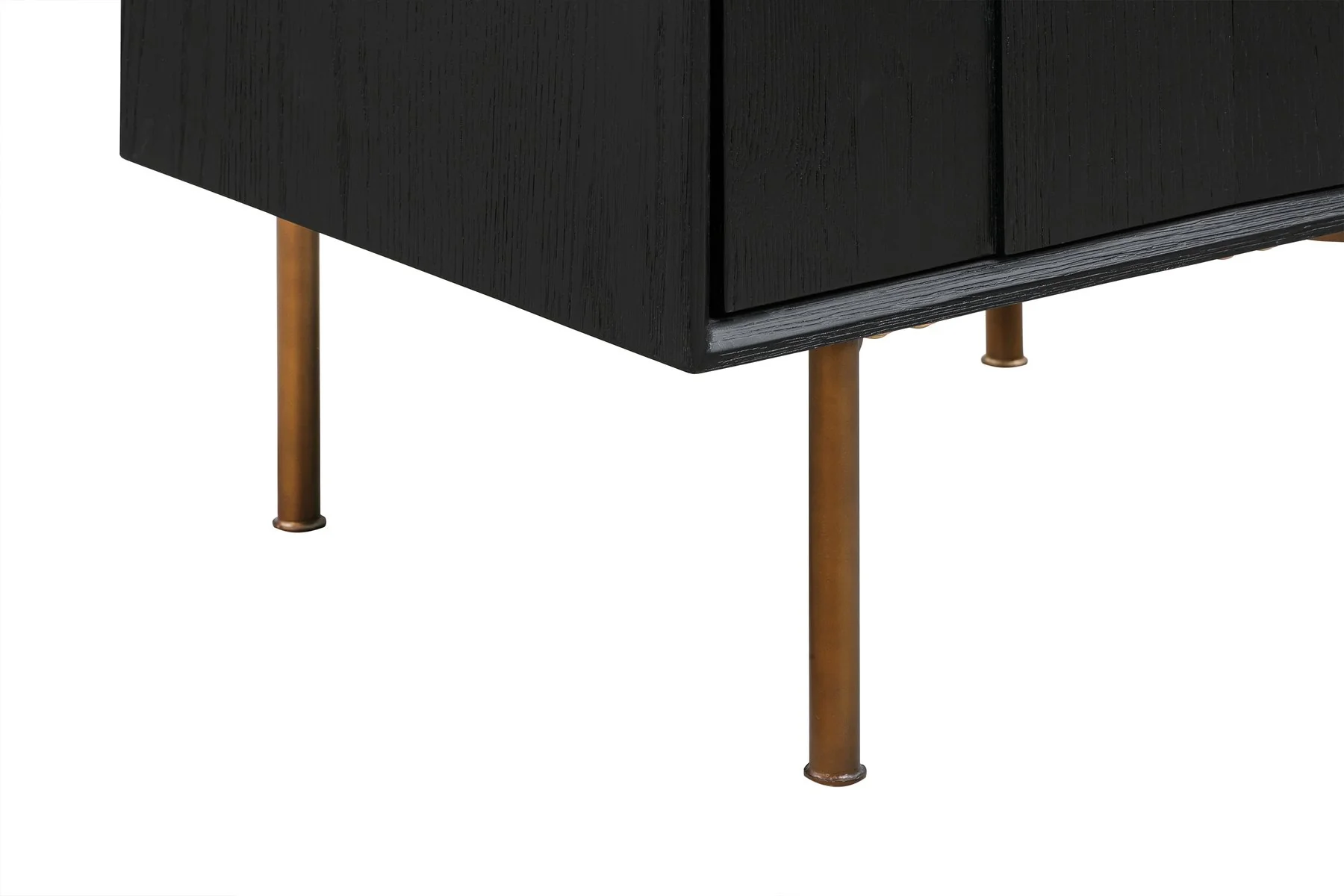 Carnaby 2 Drawer Nightstand in Black Brushed Oak and Bronze - Image 8