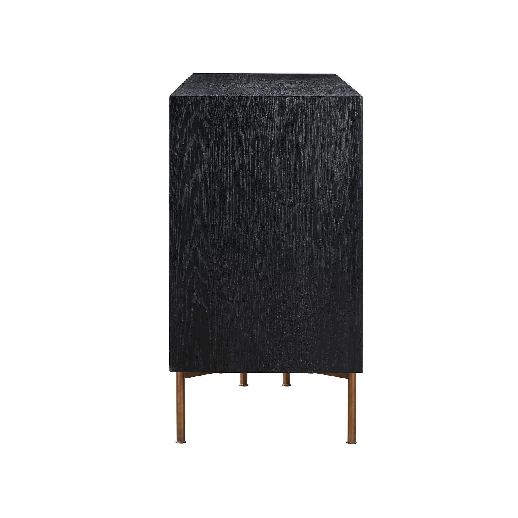 Carnaby 6 Drawer Dresser in Black Brushed Oak and Bronze - Image 4