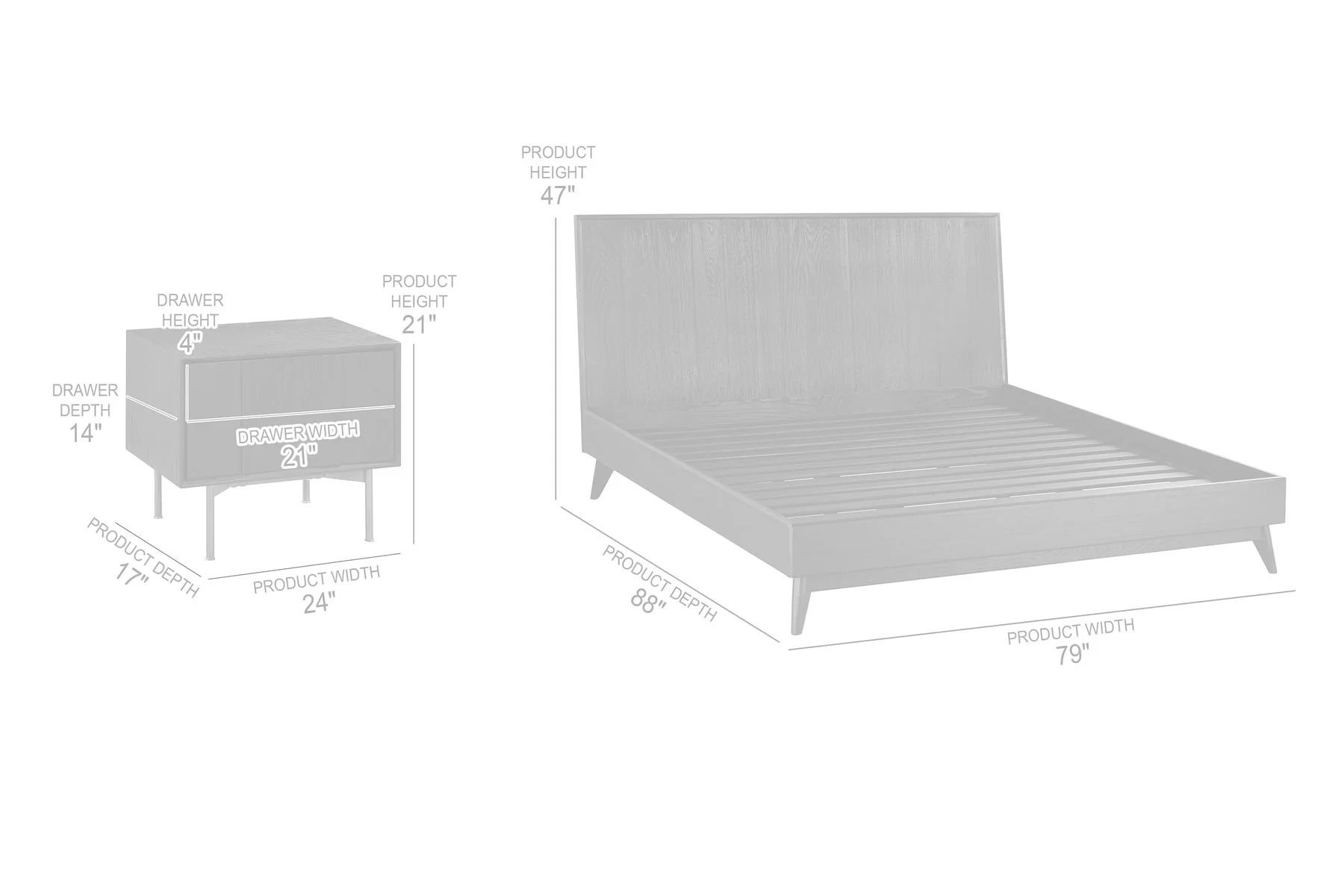 Carnaby King 3 Piece Bedroom Set in Black Brushed Oak Wood - Image 8